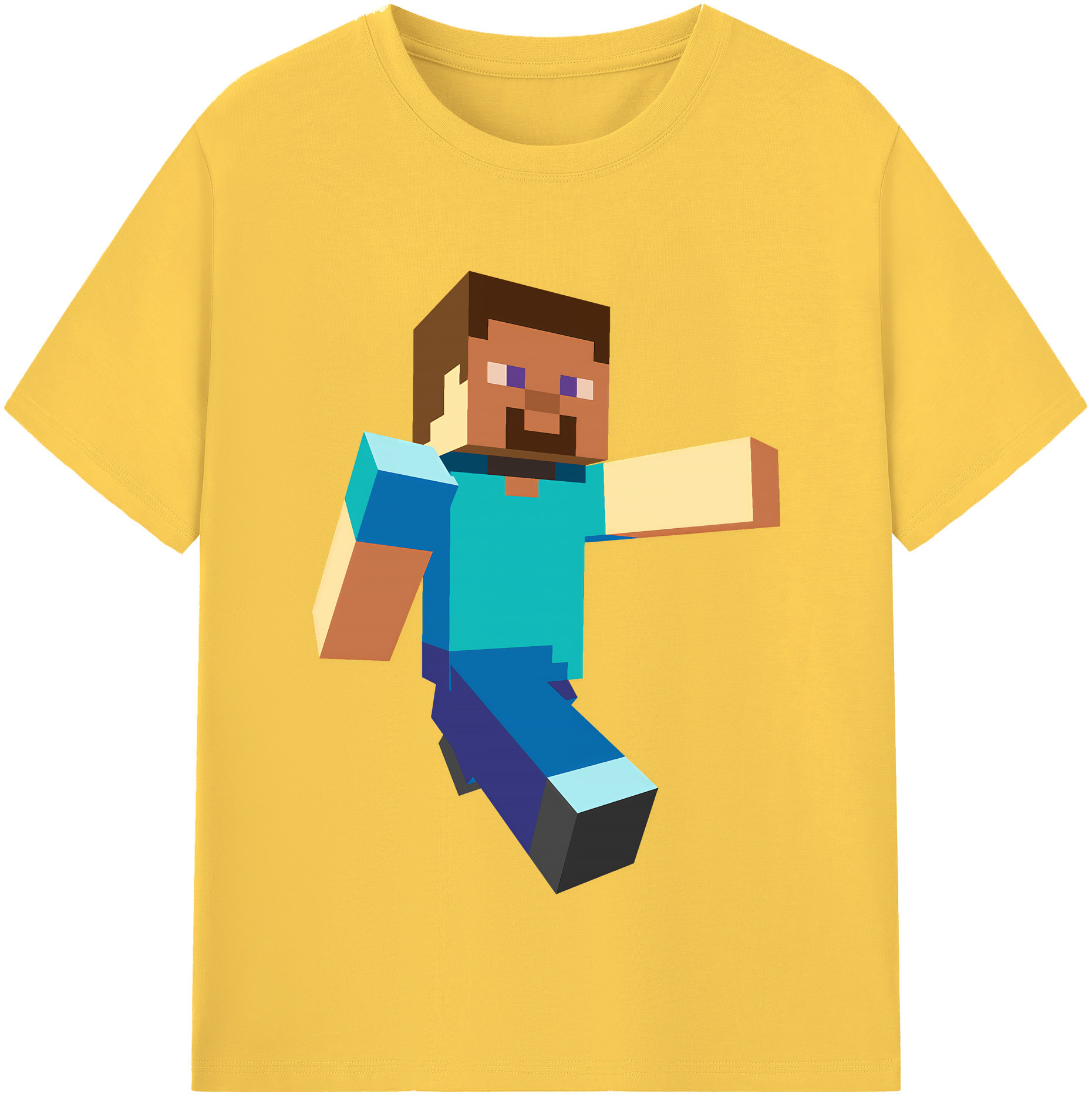 （画像用） マインクラフト ブロックの世界 Minecraft MC Block world 綿100％半袖Tシャツ（フロントプリント）
