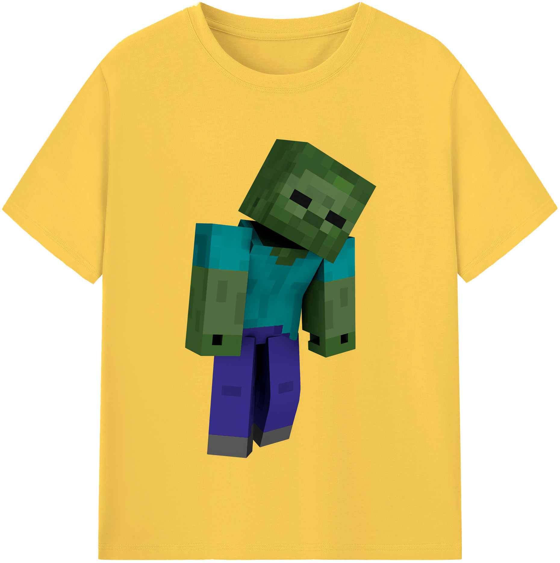 （画像用） マインクラフト ブロックの世界 Minecraft MC Block world 綿100％半袖Tシャツ（フロントプリント）