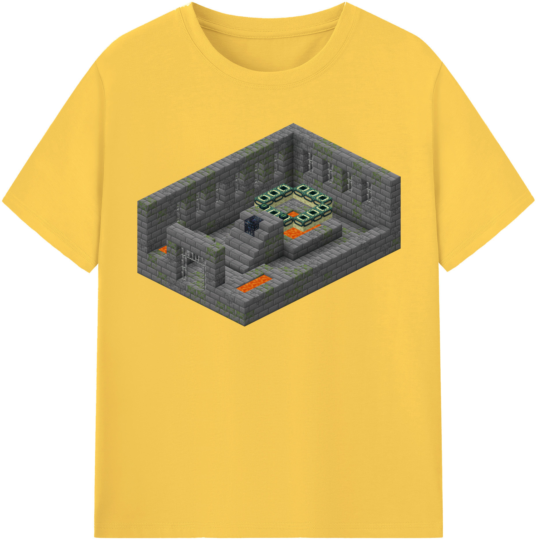 （画像用） マインクラフト ブロックの世界 Minecraft MC Block world 綿100％半袖Tシャツ（フロントプリント）