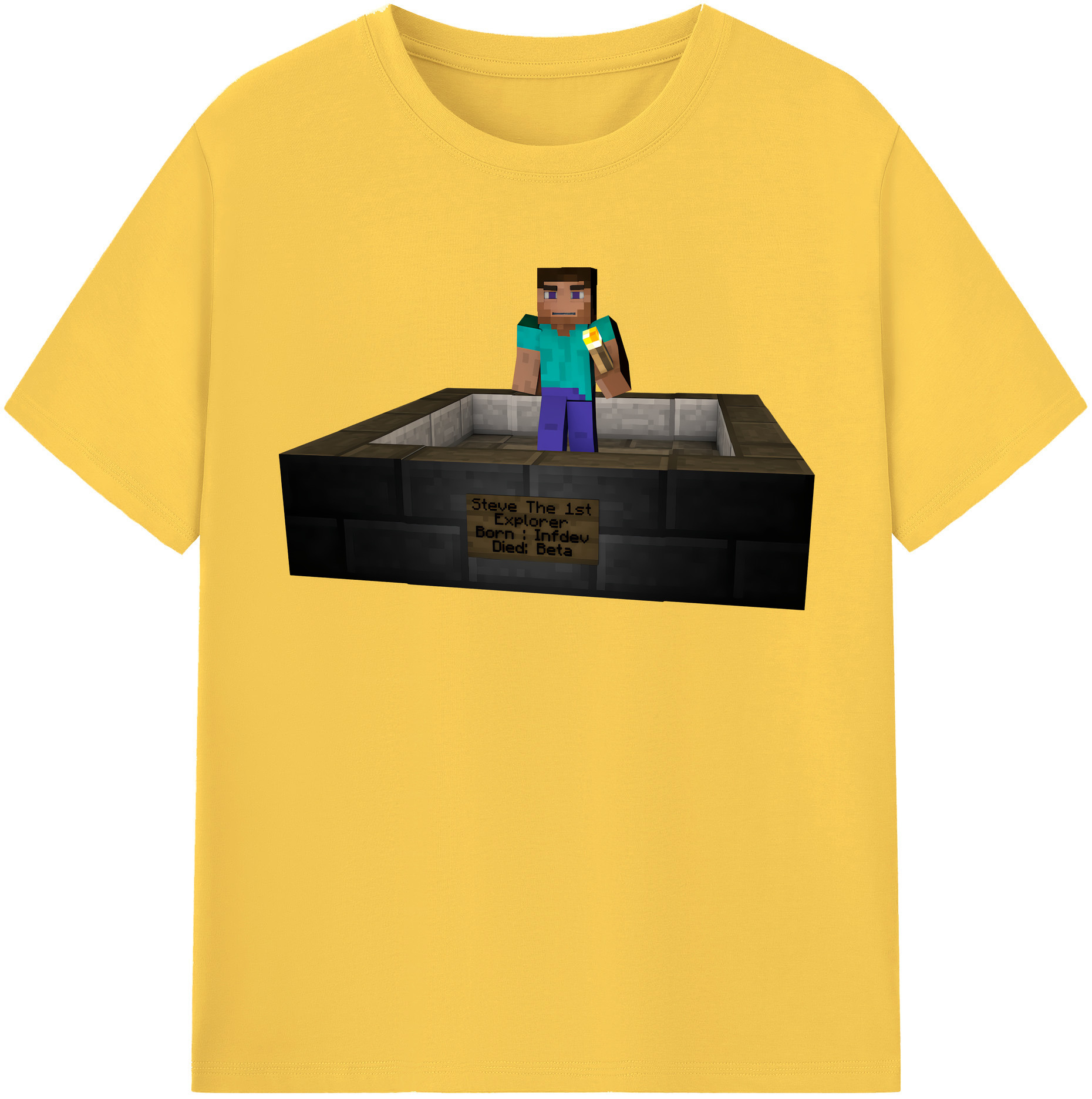 （画像用） マインクラフト ブロックの世界 Minecraft MC Block world 綿100％半袖Tシャツ（フロントプリント）