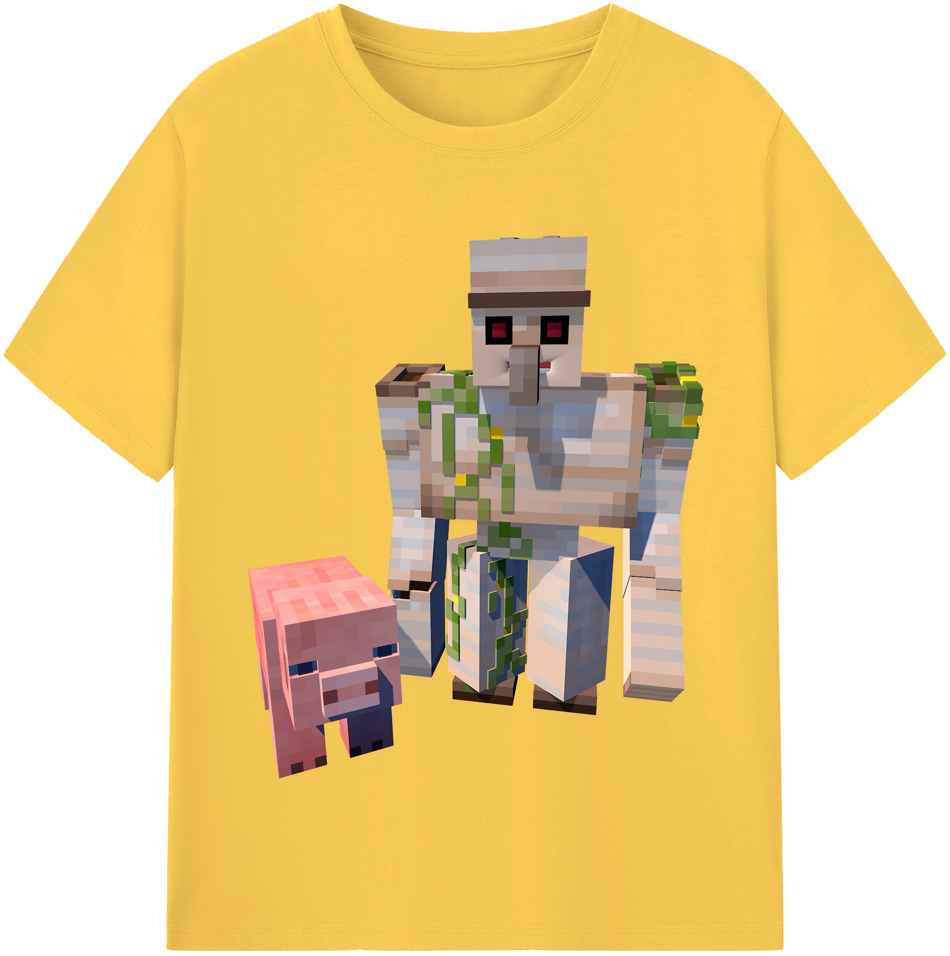 （画像用） マインクラフト ブロックの世界 Minecraft MC Block world 綿100％半袖Tシャツ（フロントプリント）