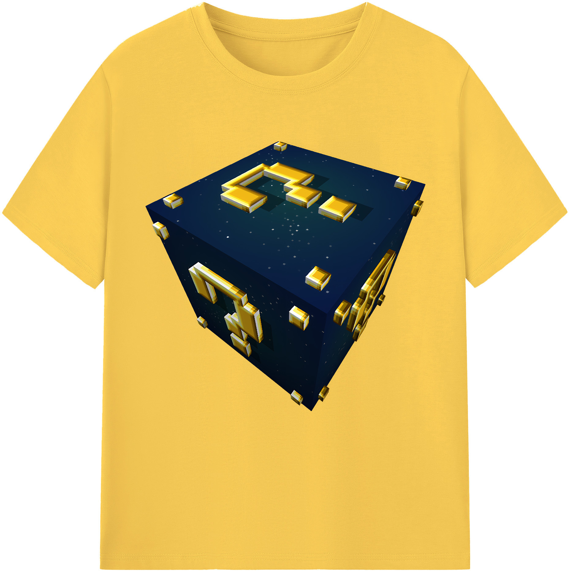 （画像用） マインクラフト ブロックの世界 Minecraft MC Block world 綿100％半袖Tシャツ（フロントプリント）