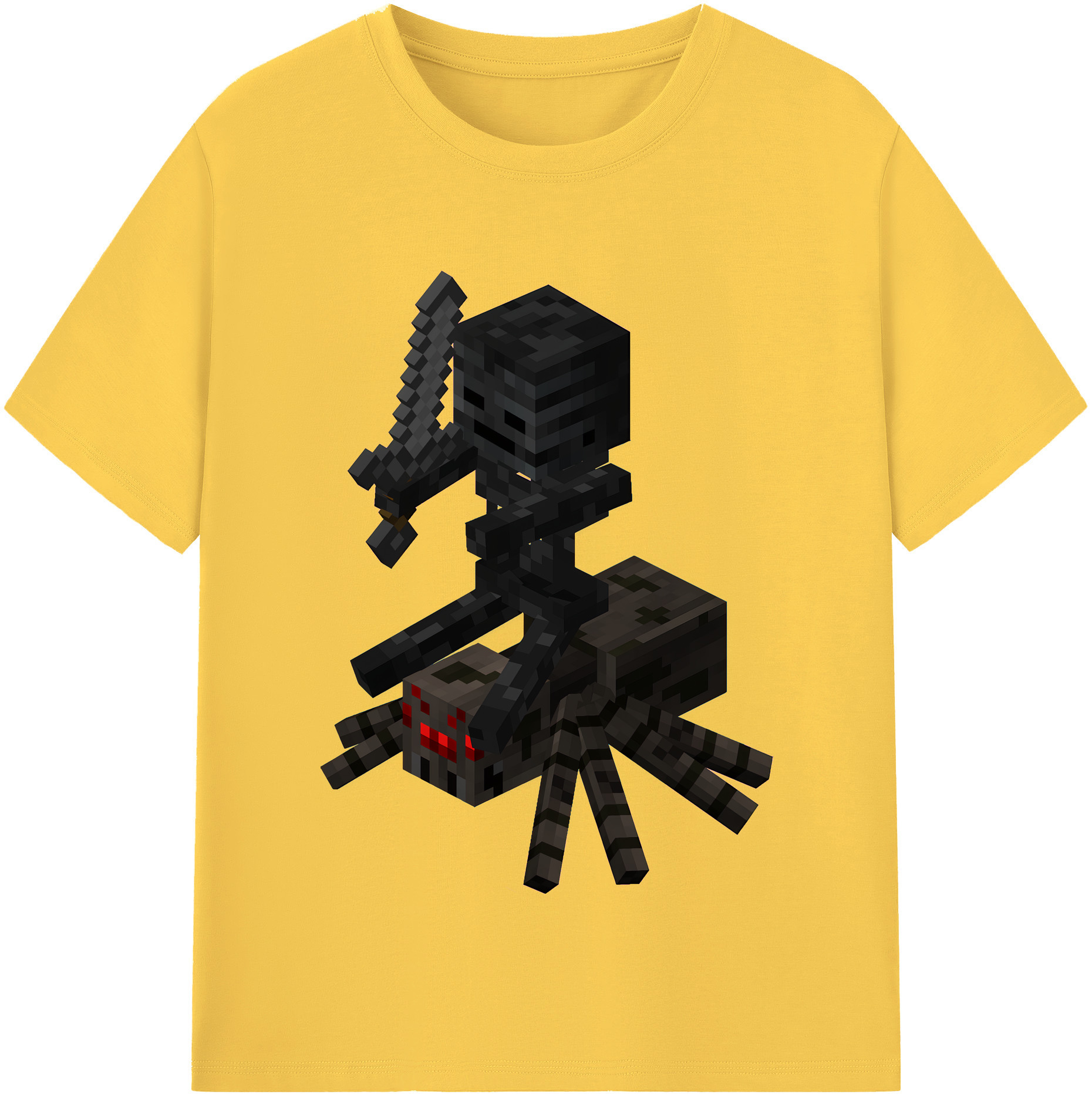 （画像用） マインクラフト ブロックの世界 Minecraft MC Block world 綿100％半袖Tシャツ（フロントプリント）