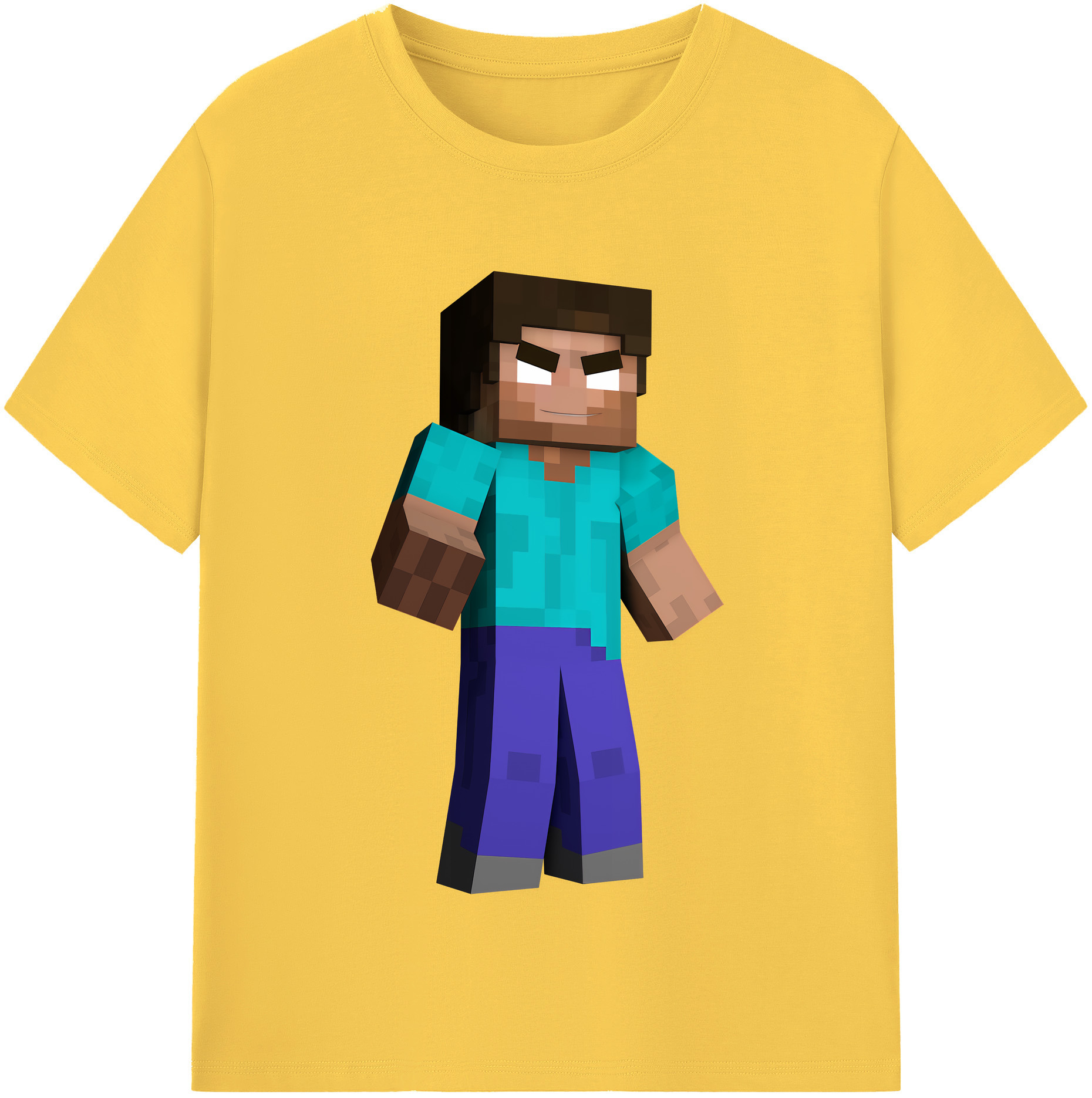 （画像用） マインクラフト ブロックの世界 Minecraft MC Block world 綿100％半袖Tシャツ（フロントプリント）