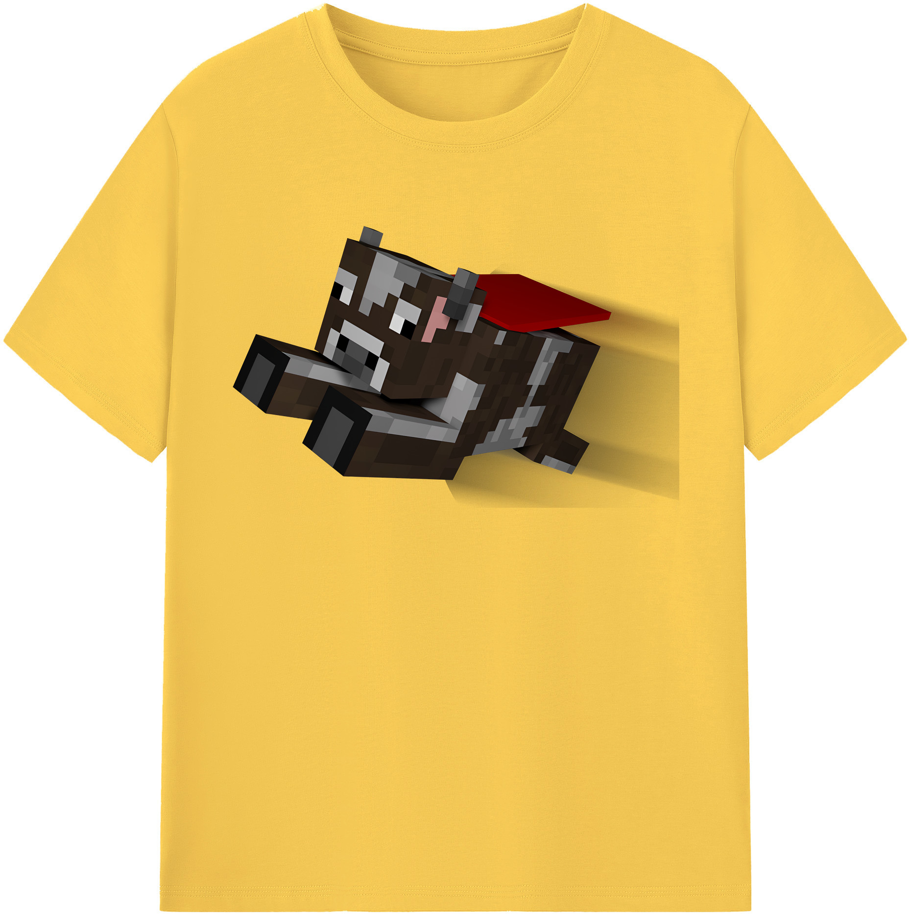（画像用） マインクラフト ブロックの世界 Minecraft MC Block world 綿100％半袖Tシャツ（フロントプリント）