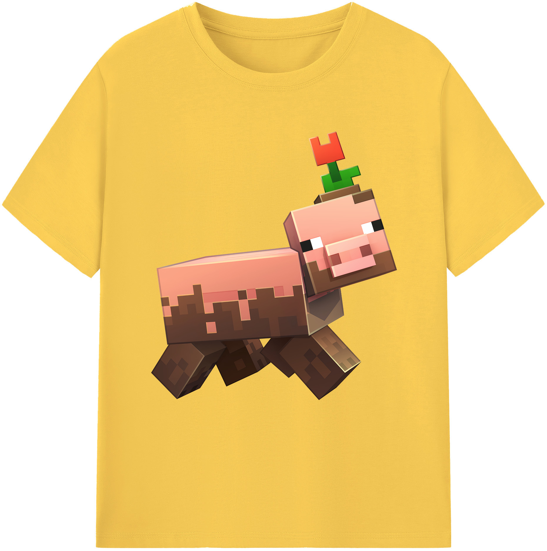（画像用） マインクラフト ブロックの世界 Minecraft MC Block world 綿100％半袖Tシャツ（フロントプリント）