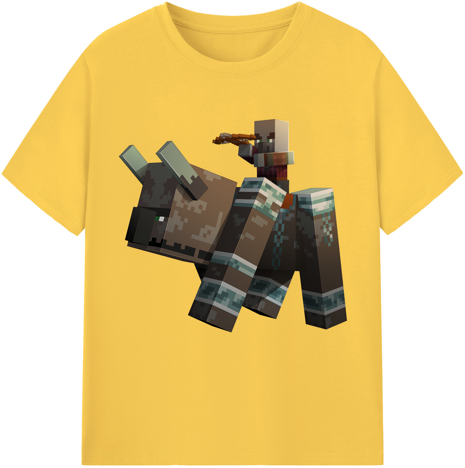 （画像用） マインクラフト ブロックの世界 Minecraft MC Block world 綿100％半袖Tシャツ（フロントプリント）
