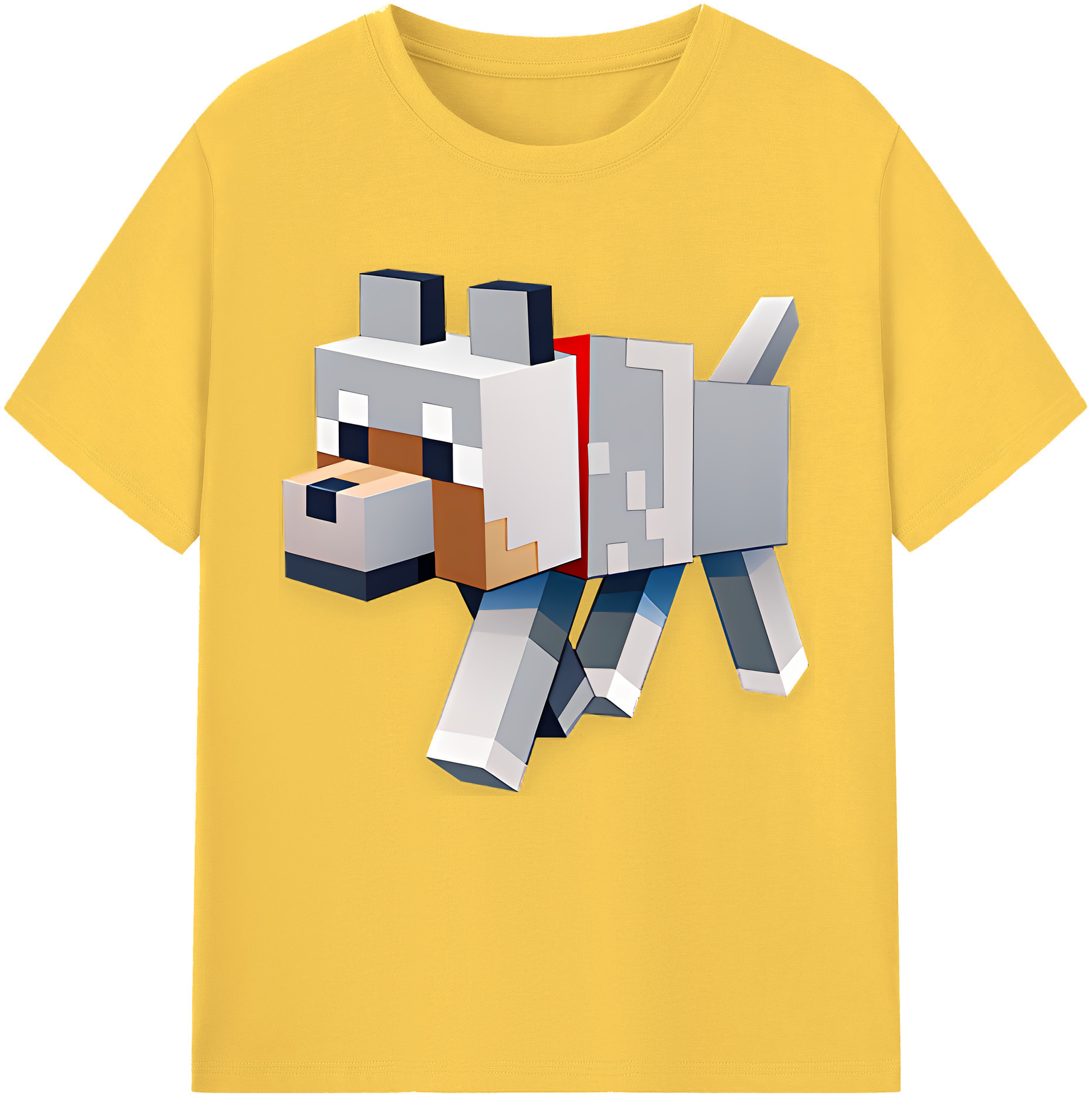 （画像用） マインクラフト ブロックの世界 Minecraft MC Block world 綿100％半袖Tシャツ（フロントプリント）