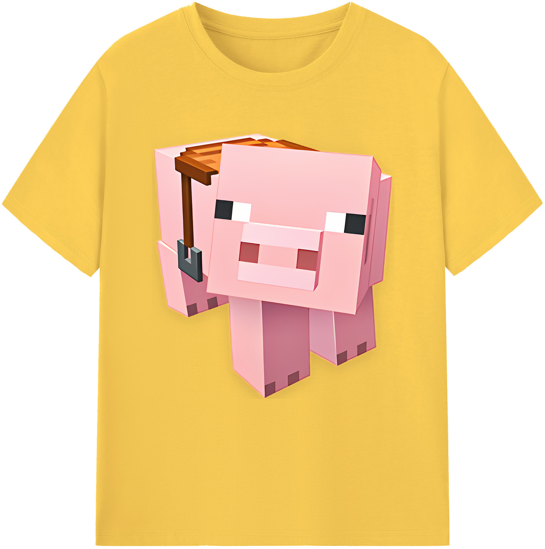 （画像用） マインクラフト ブロックの世界 Minecraft MC Block world 綿100％半袖Tシャツ（フロントプリント）