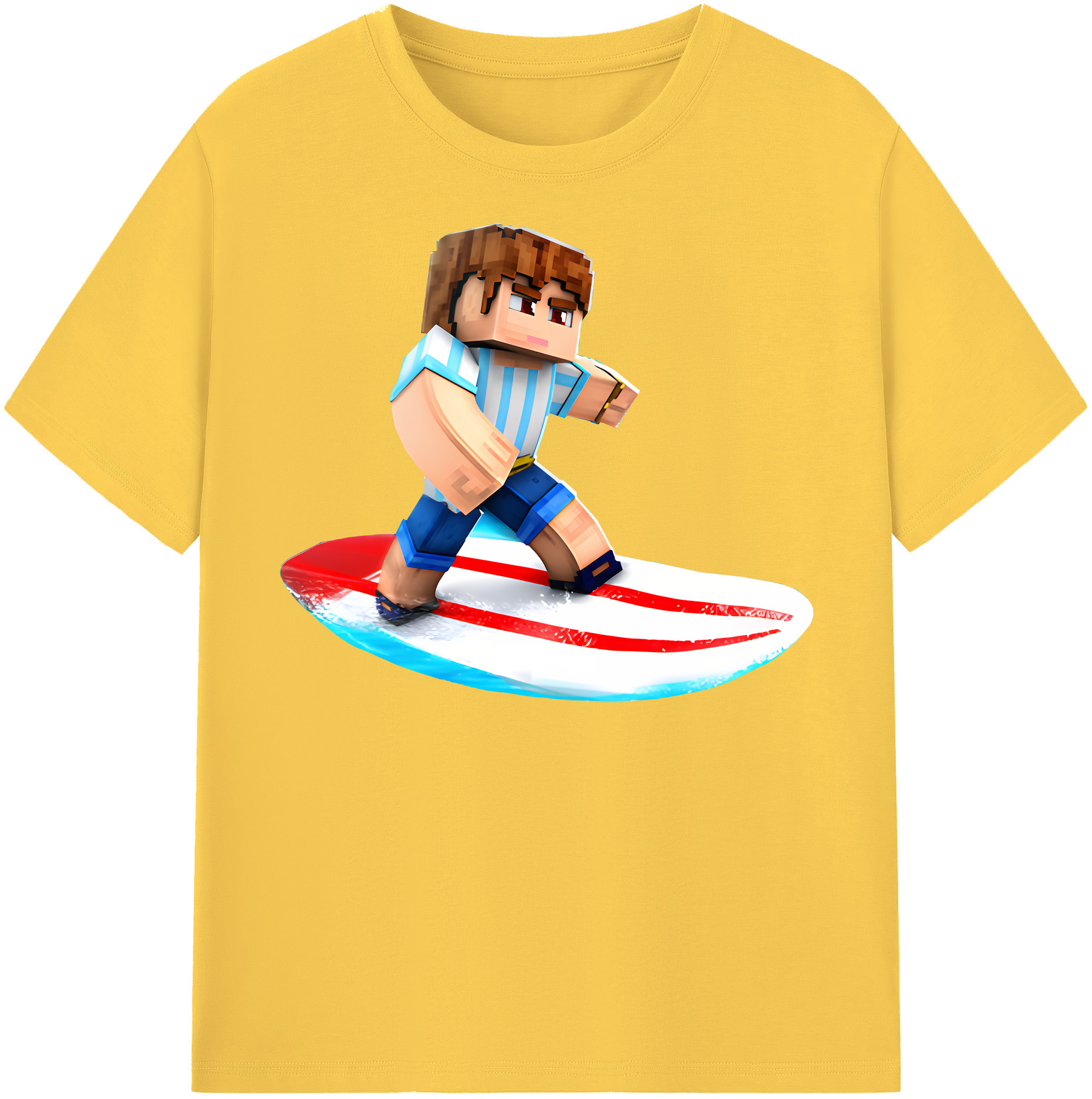 （画像用） マインクラフト ブロックの世界 Minecraft MC Block world 綿100％半袖Tシャツ（フロントプリント）