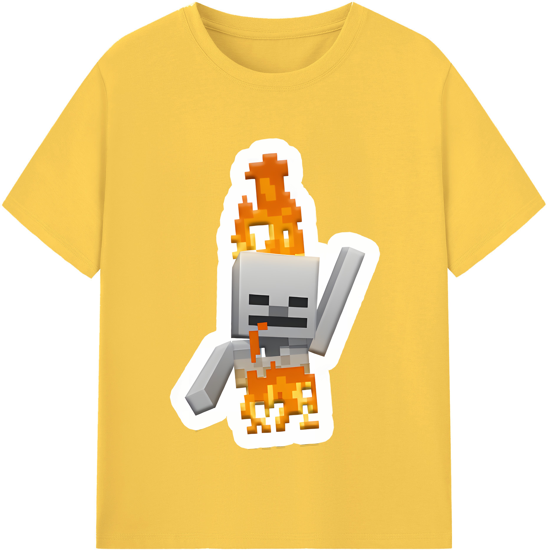 （画像用） マインクラフト ブロックの世界 Minecraft MC Block world 綿100％半袖Tシャツ（フロントプリント）