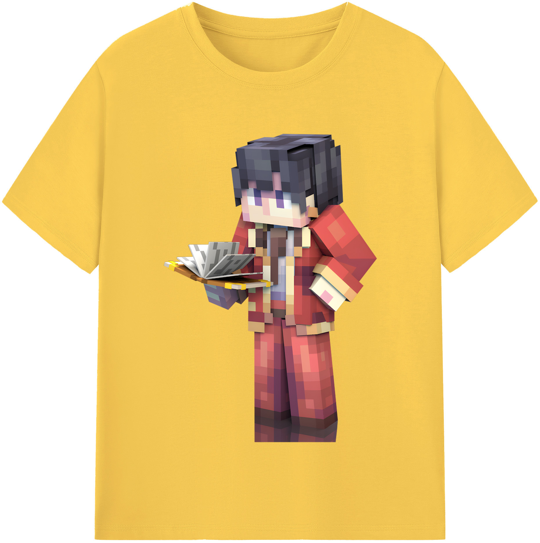 （画像用） マインクラフト ブロックの世界 Minecraft MC Block world 綿100％半袖Tシャツ（フロントプリント）