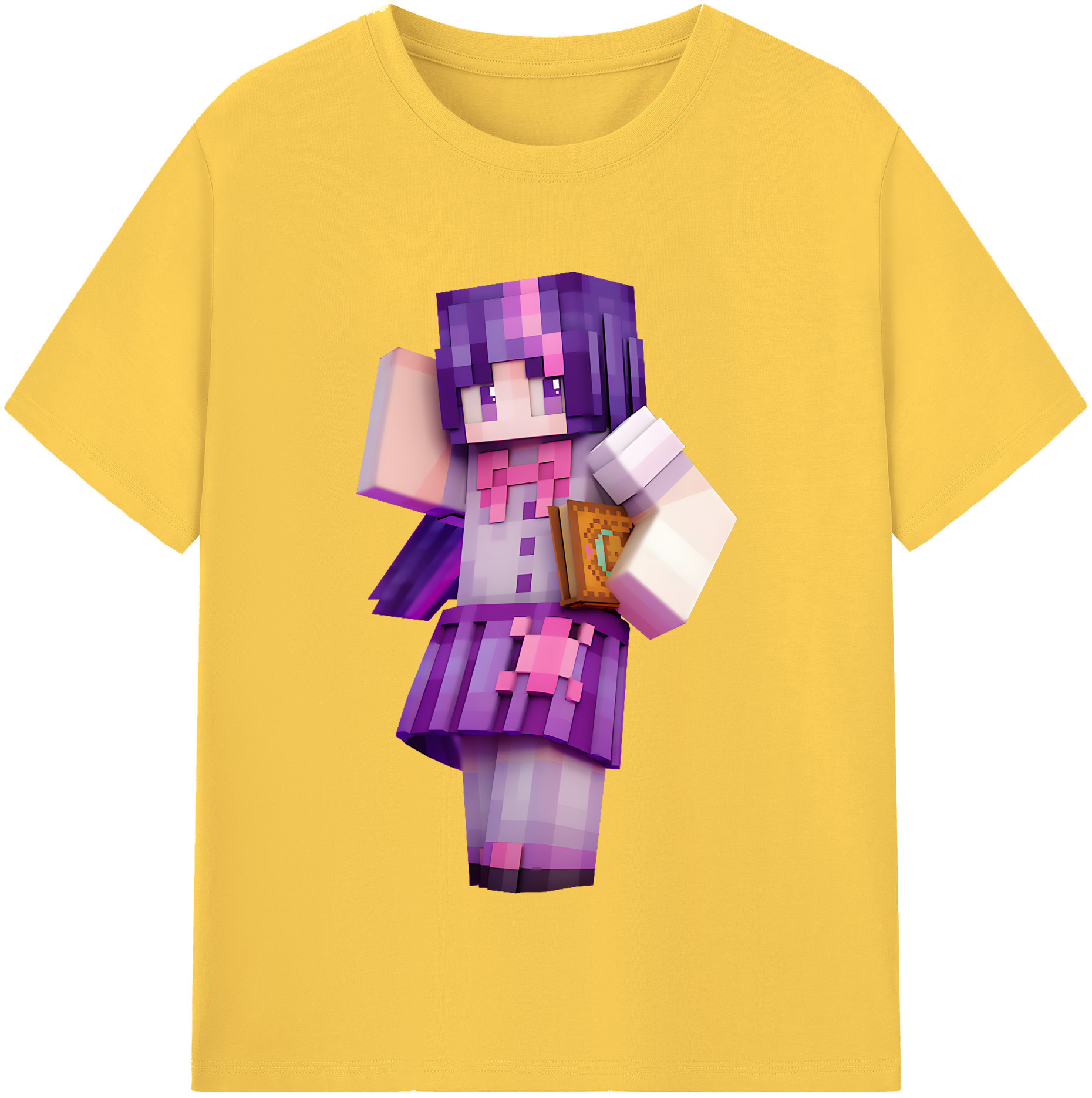 （画像用） マインクラフト ブロックの世界 Minecraft MC Block world 綿100％半袖Tシャツ（フロントプリント）