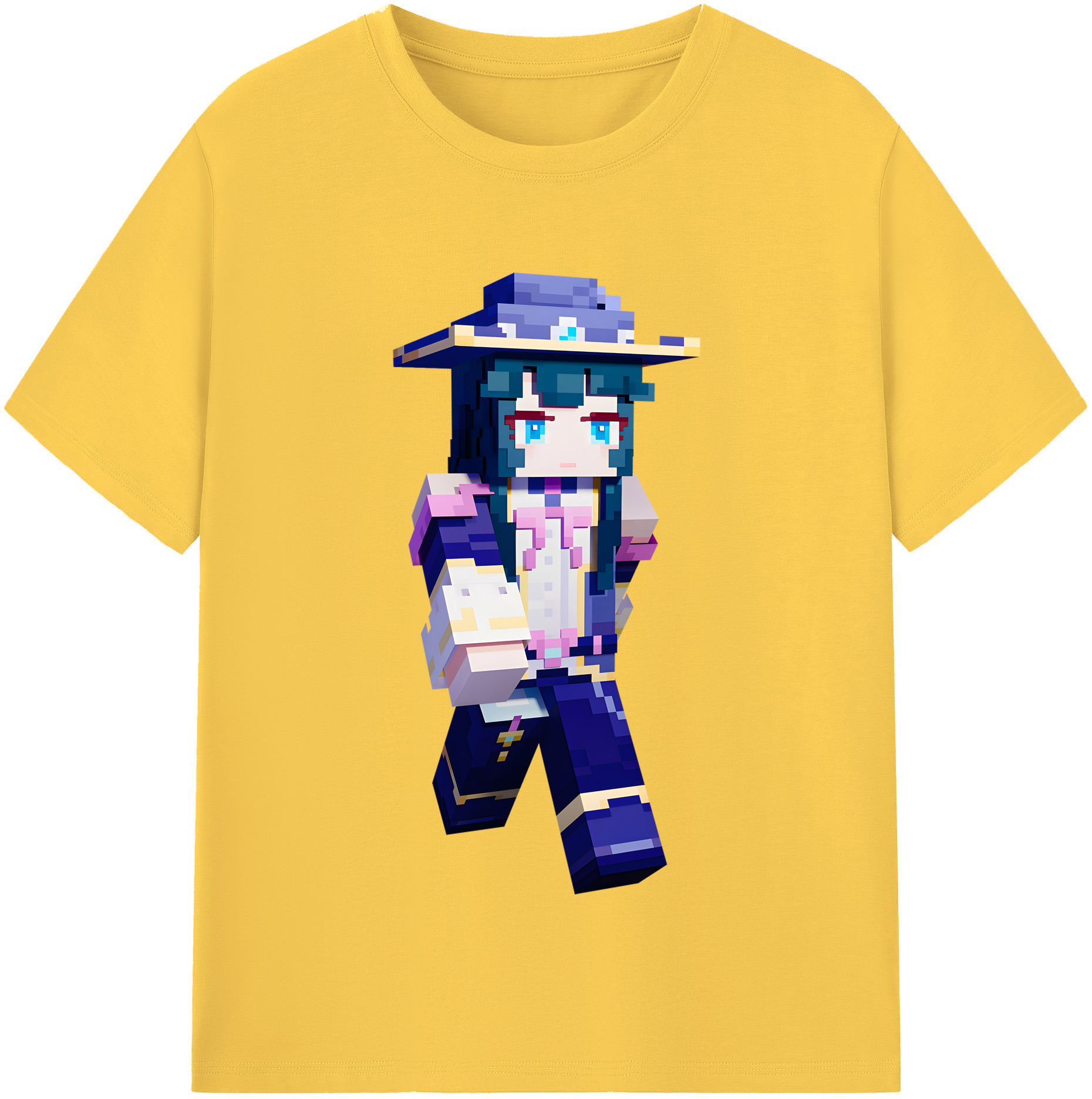 （画像用） マインクラフト ブロックの世界 Minecraft MC Block world 綿100％半袖Tシャツ（フロントプリント）