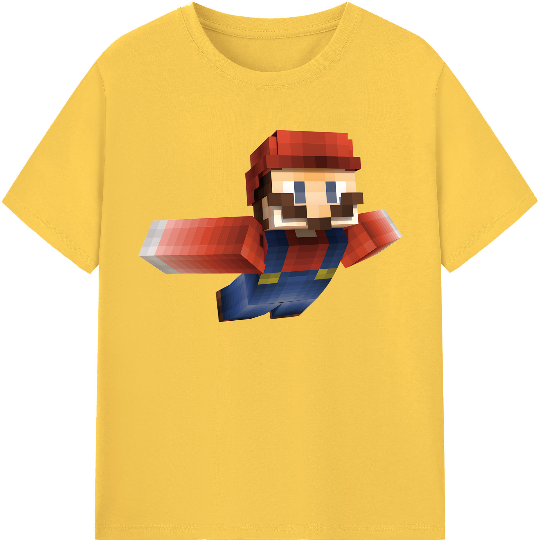 （画像用） マインクラフト ブロックの世界 Minecraft MC Block world 綿100％半袖Tシャツ（フロントプリント）