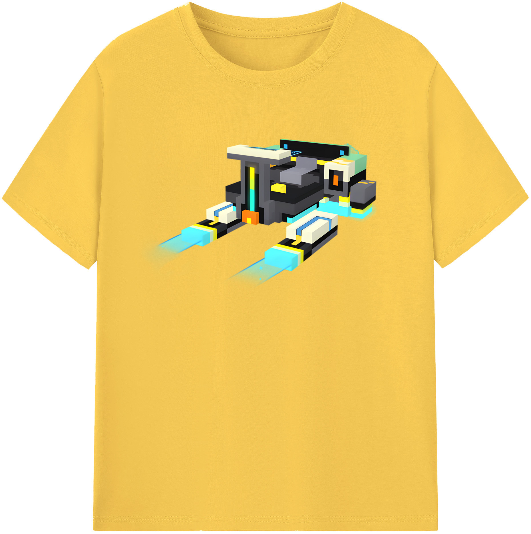 （画像用） マインクラフト ブロックの世界 Minecraft MC Block world 綿100％半袖Tシャツ（フロントプリント）