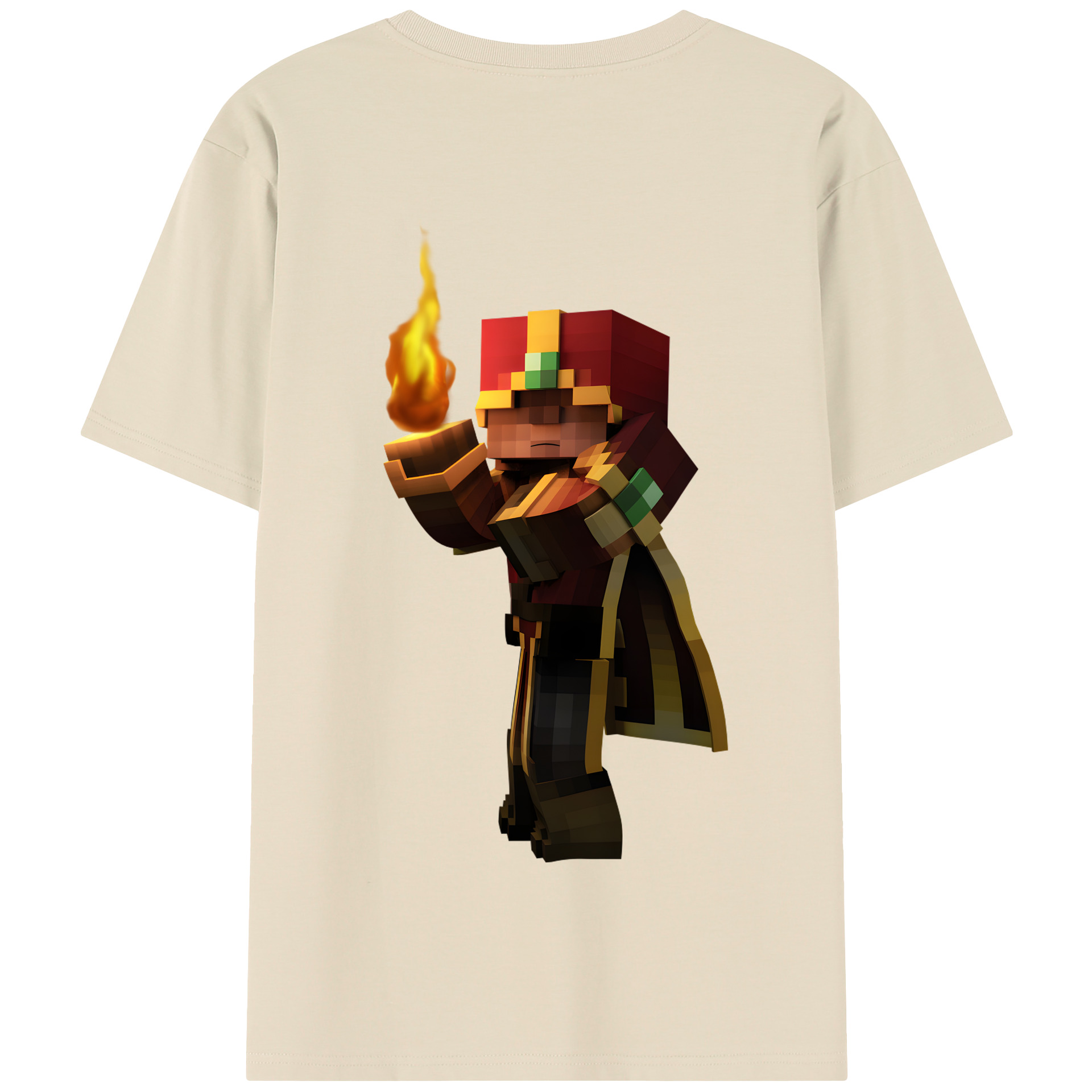 （画像用） マインクラフト ブロックの世界 Minecraft MC Block world 綿100％半袖Tシャツ（背面プリント）
