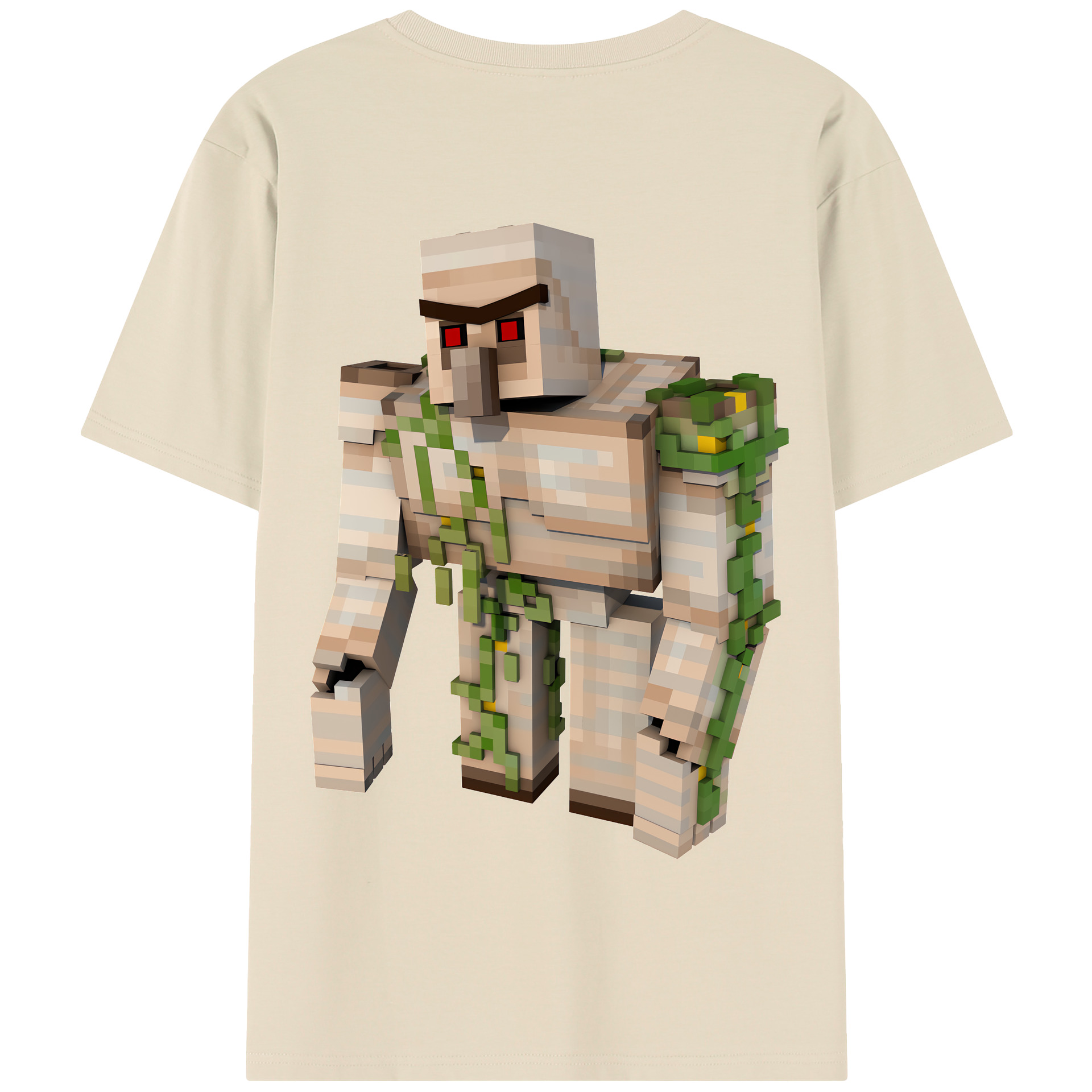 （画像用） マインクラフト ブロックの世界 Minecraft MC Block world 綿100％半袖Tシャツ（背面プリント）