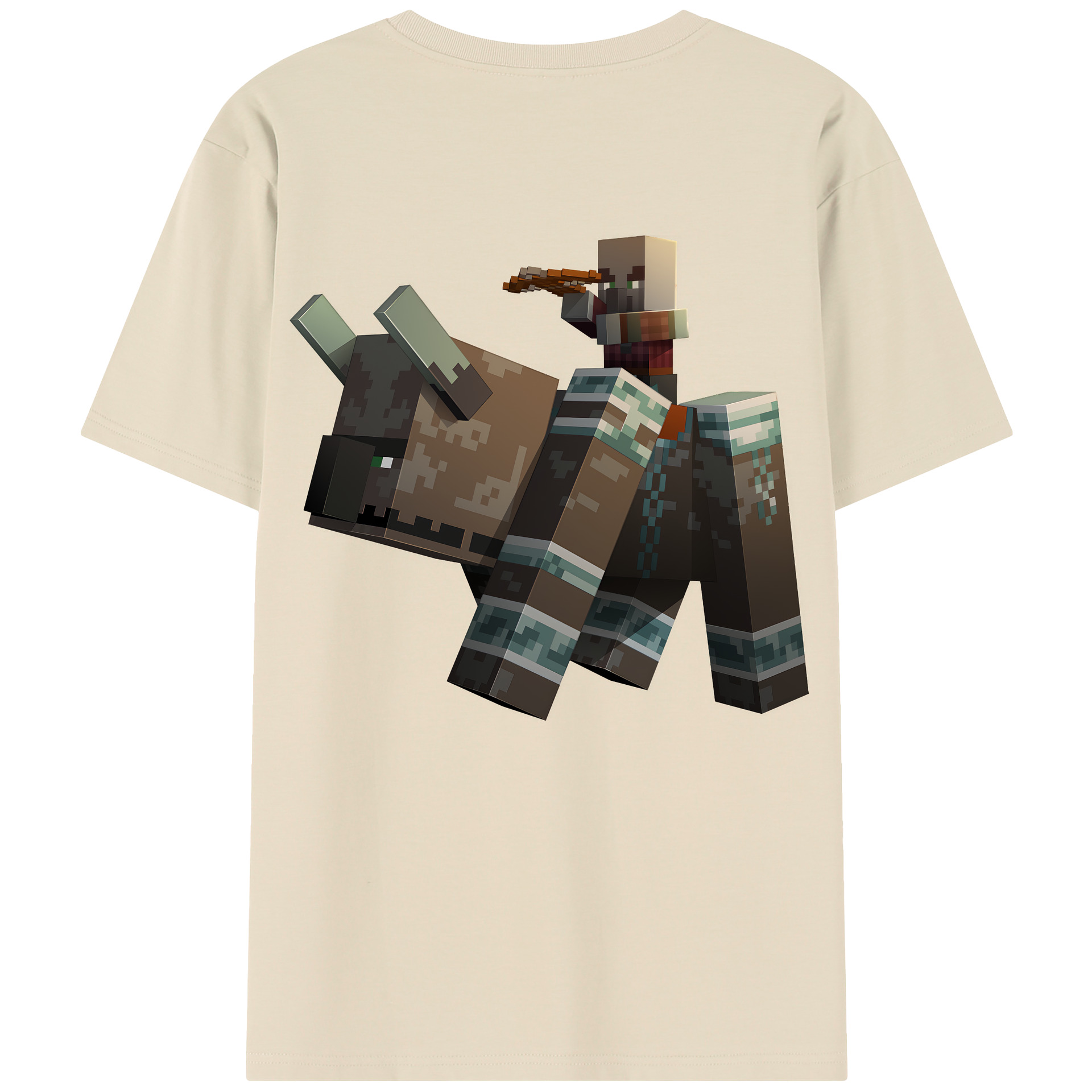 （画像用） マインクラフト ブロックの世界 Minecraft MC Block world 綿100％半袖Tシャツ（背面プリント）
