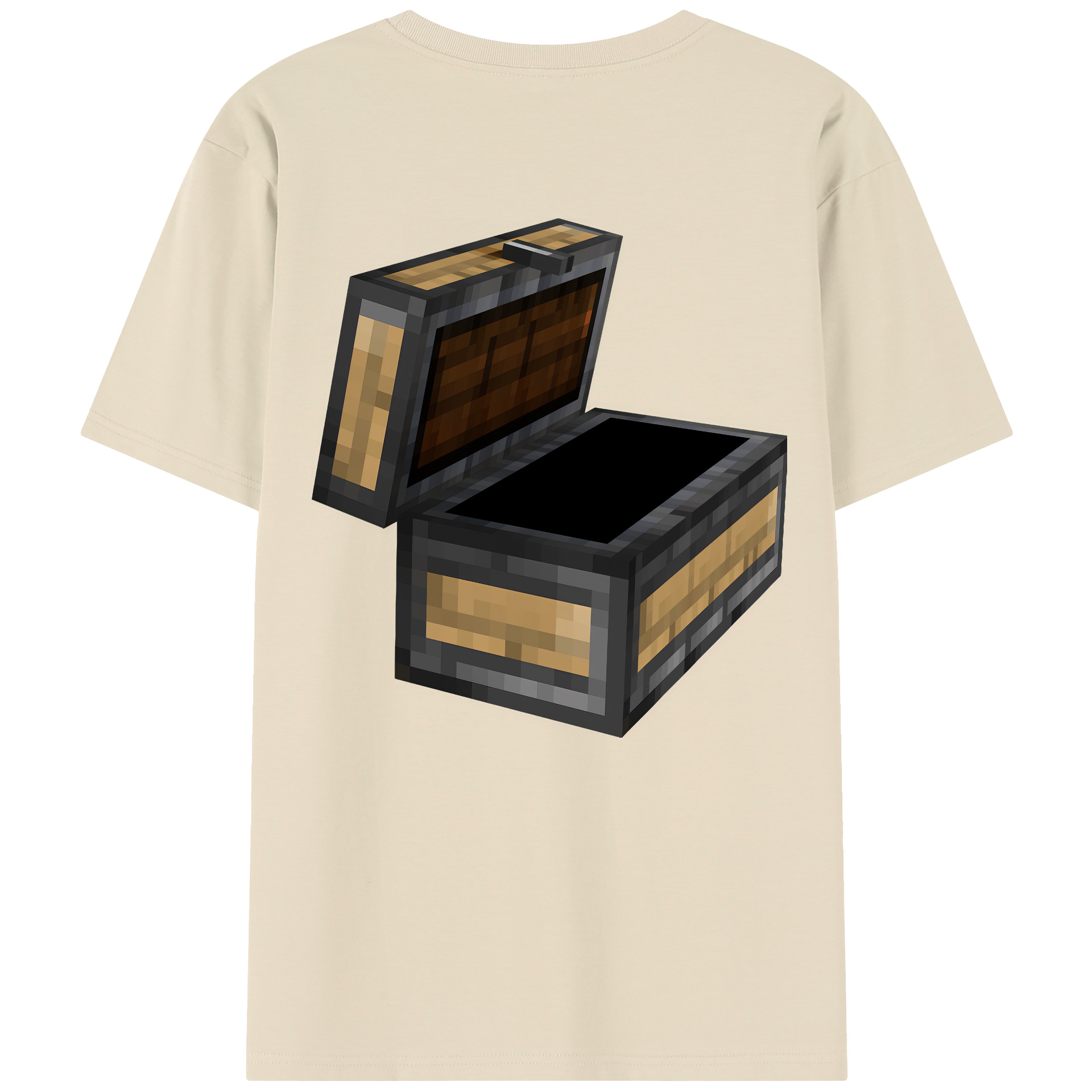 （画像用） マインクラフト ブロックの世界 Minecraft MC Block world 綿100％半袖Tシャツ（背面プリント）