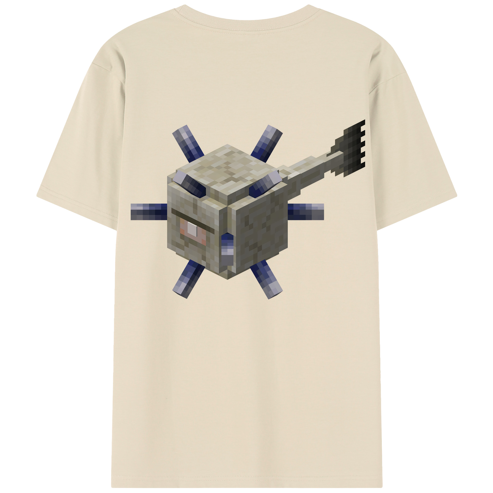 （画像用） マインクラフト ブロックの世界 Minecraft MC Block world 綿100％半袖Tシャツ（背面プリント）
