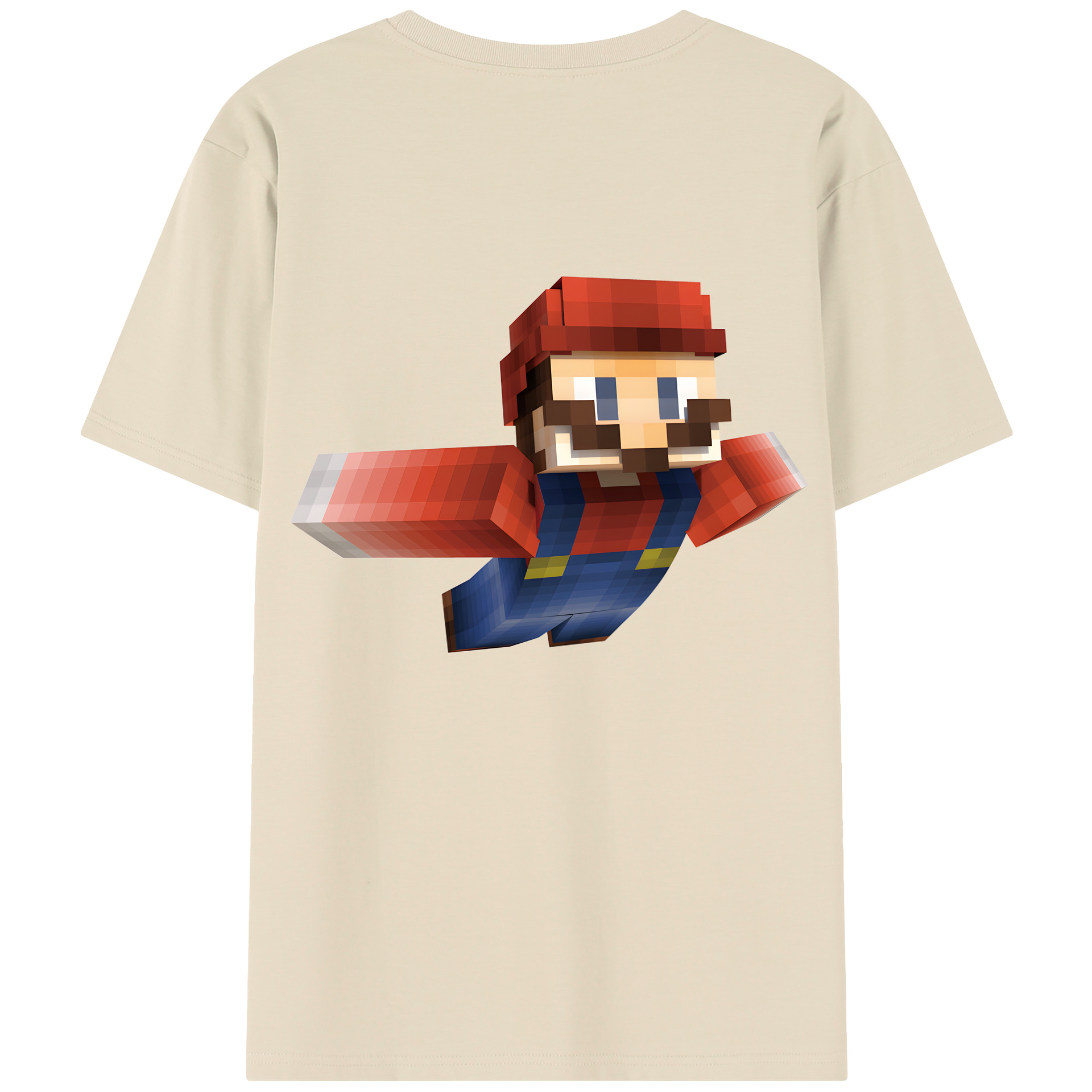 （画像用） マインクラフト ブロックの世界 Minecraft MC Block world 綿100％半袖Tシャツ（背面プリント）