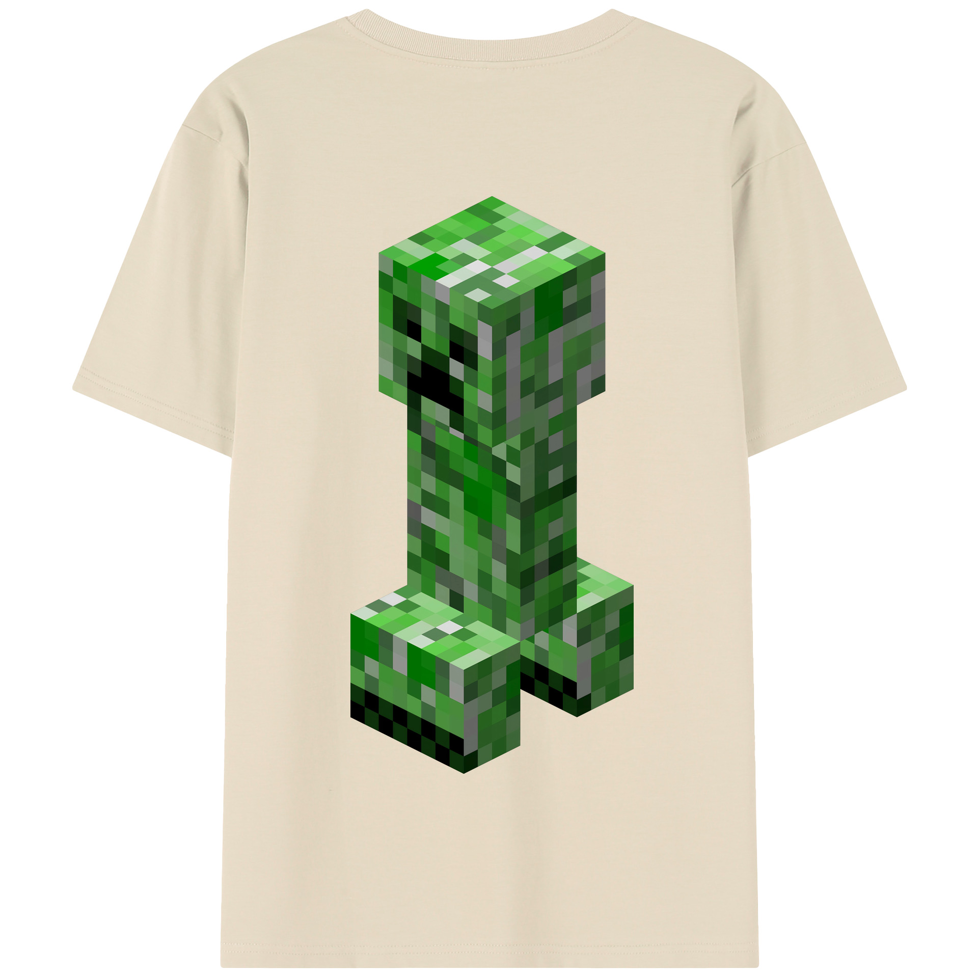 （画像用） マインクラフト ブロックの世界 Minecraft MC Block world 綿100％半袖Tシャツ（背面プリント）
