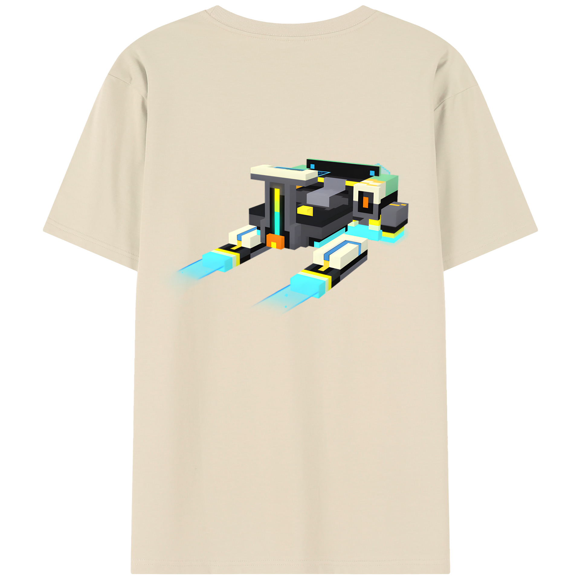 （画像用） マインクラフト ブロックの世界 Minecraft MC Block world 綿100％半袖Tシャツ（背面プリント）