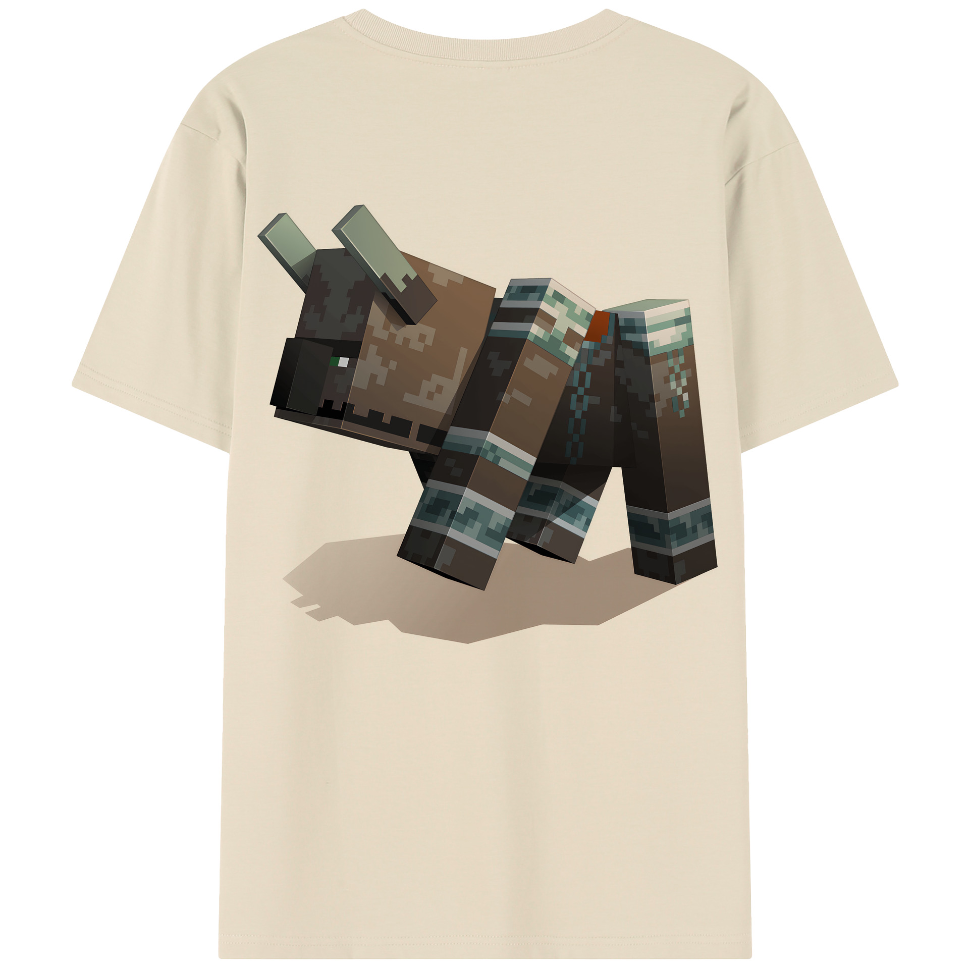 （画像用） マインクラフト ブロックの世界 Minecraft MC Block world 綿100％半袖Tシャツ（背面プリント）