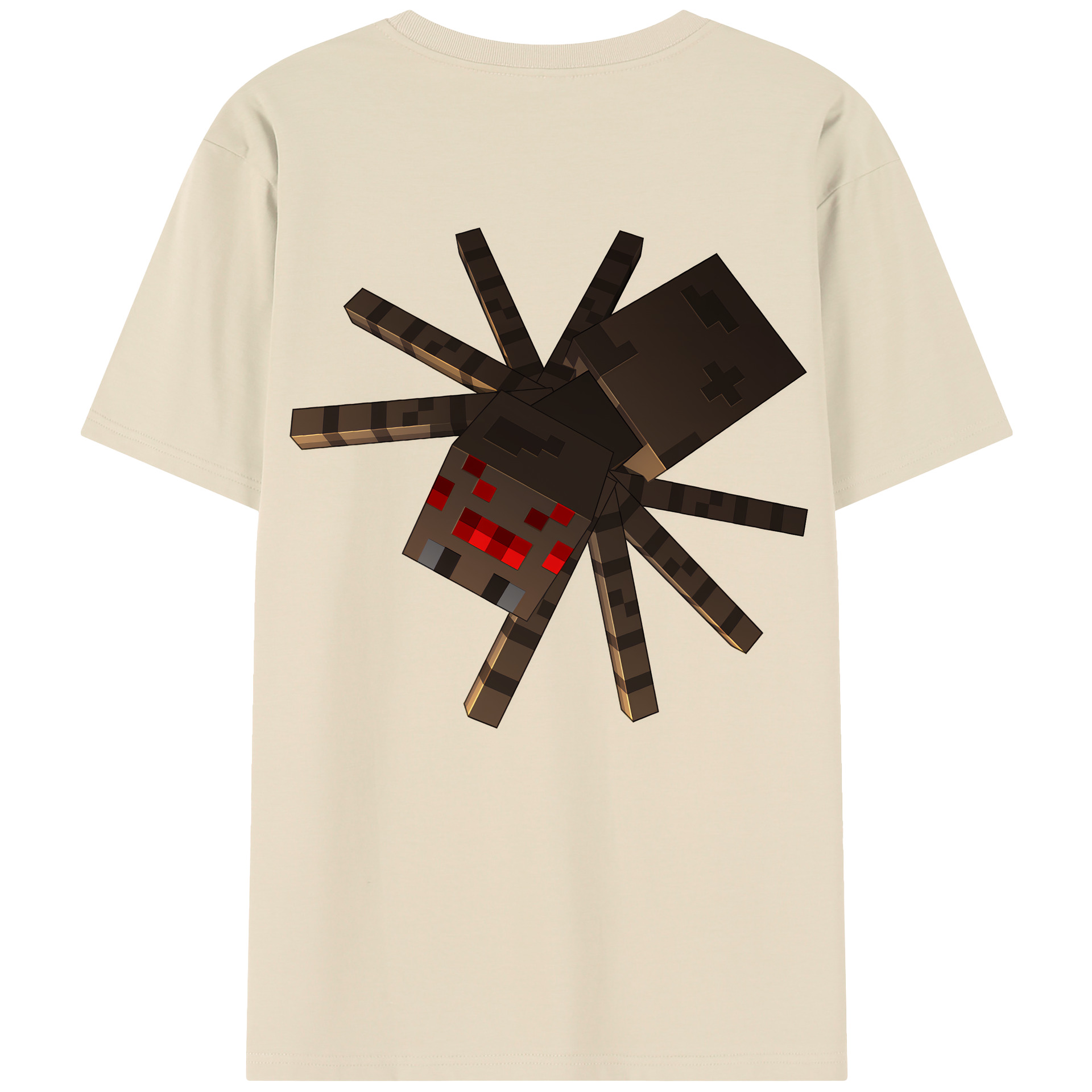 （画像用） マインクラフト ブロックの世界 Minecraft MC Block world 綿100％半袖Tシャツ（背面プリント）
