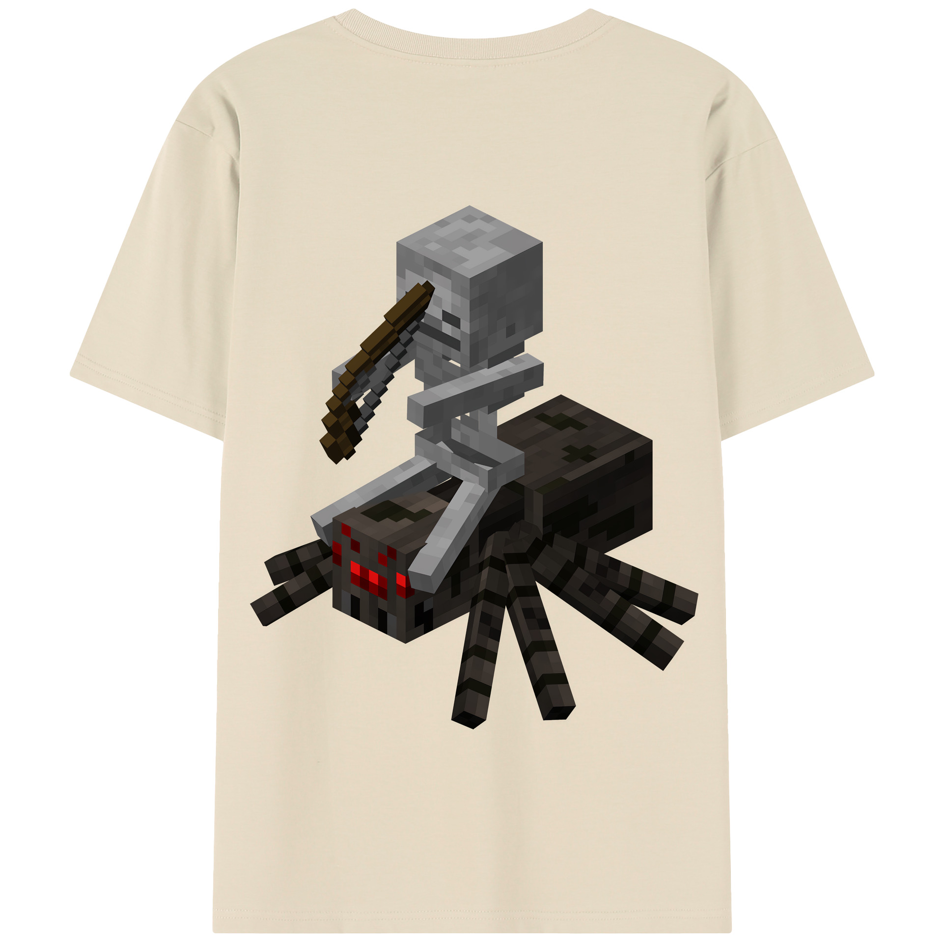 （画像用） マインクラフト ブロックの世界 Minecraft MC Block world 綿100％半袖Tシャツ（背面プリント）