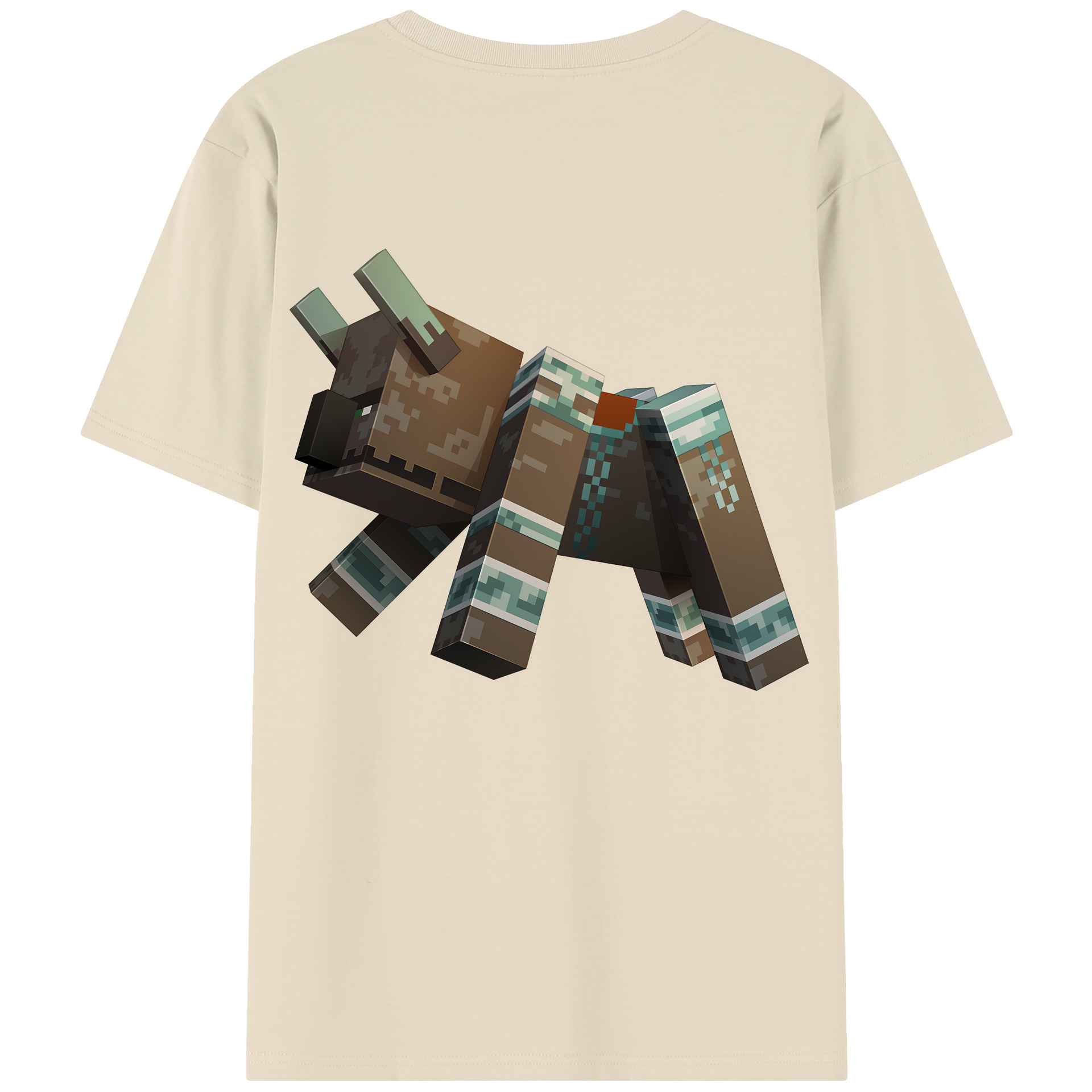（画像用） マインクラフト ブロックの世界 Minecraft MC Block world 綿100％半袖Tシャツ（背面プリント）