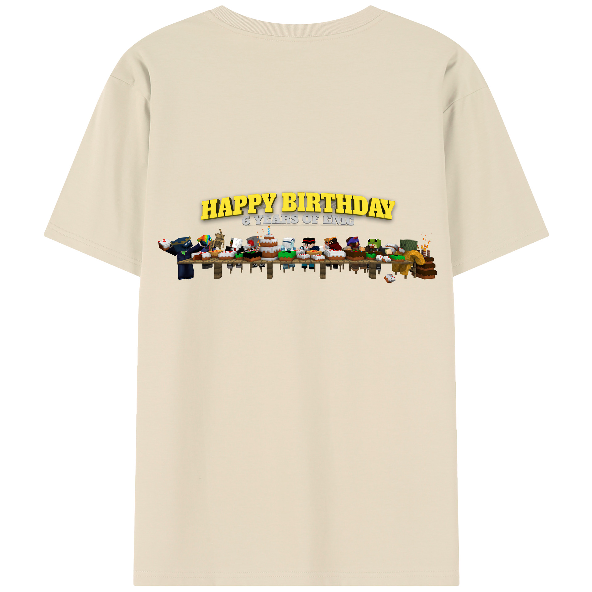 （画像用） マインクラフト ブロックの世界 Minecraft MC Block world 綿100％半袖Tシャツ（背面プリント）