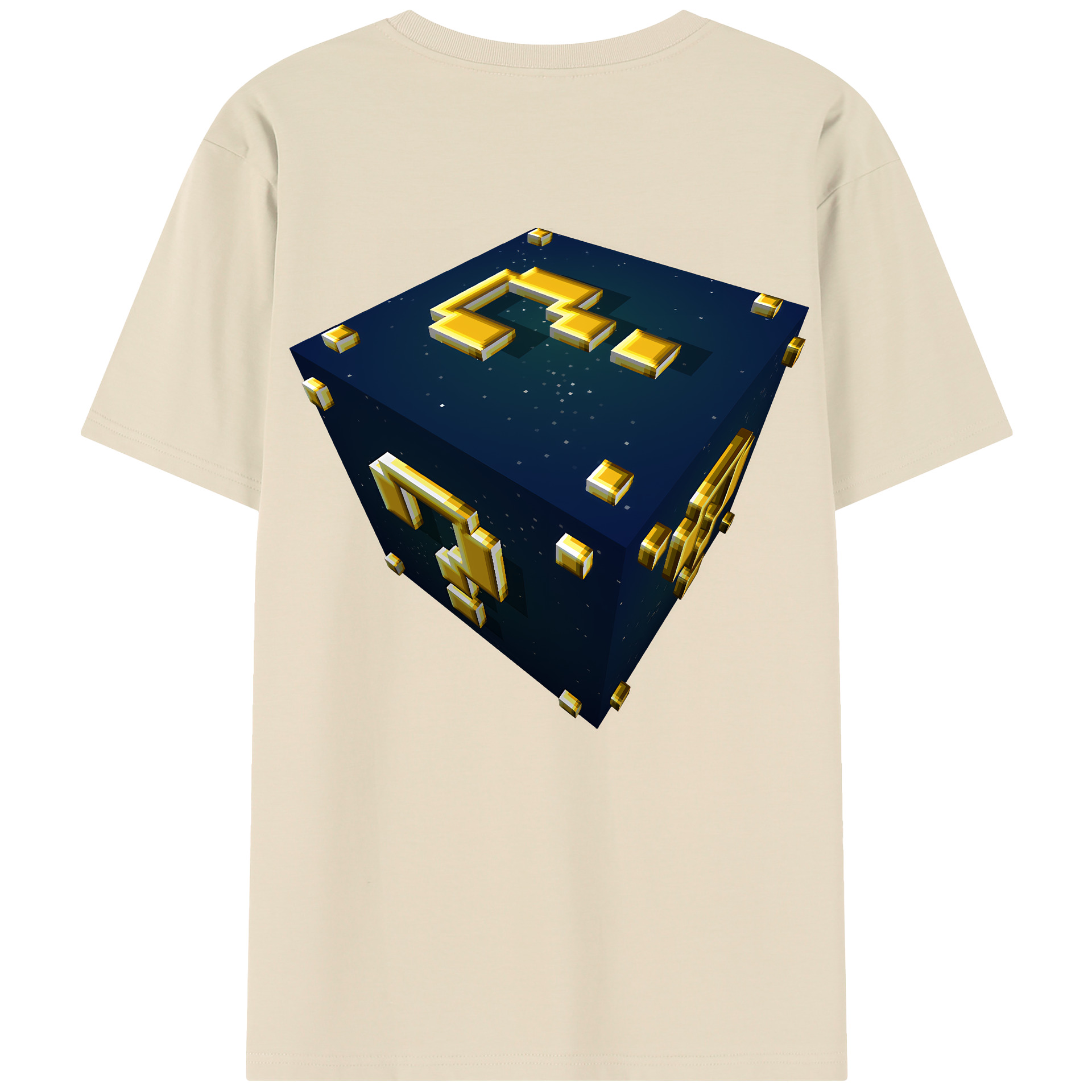 （画像用） マインクラフト ブロックの世界 Minecraft MC Block world 綿100％半袖Tシャツ（背面プリント）