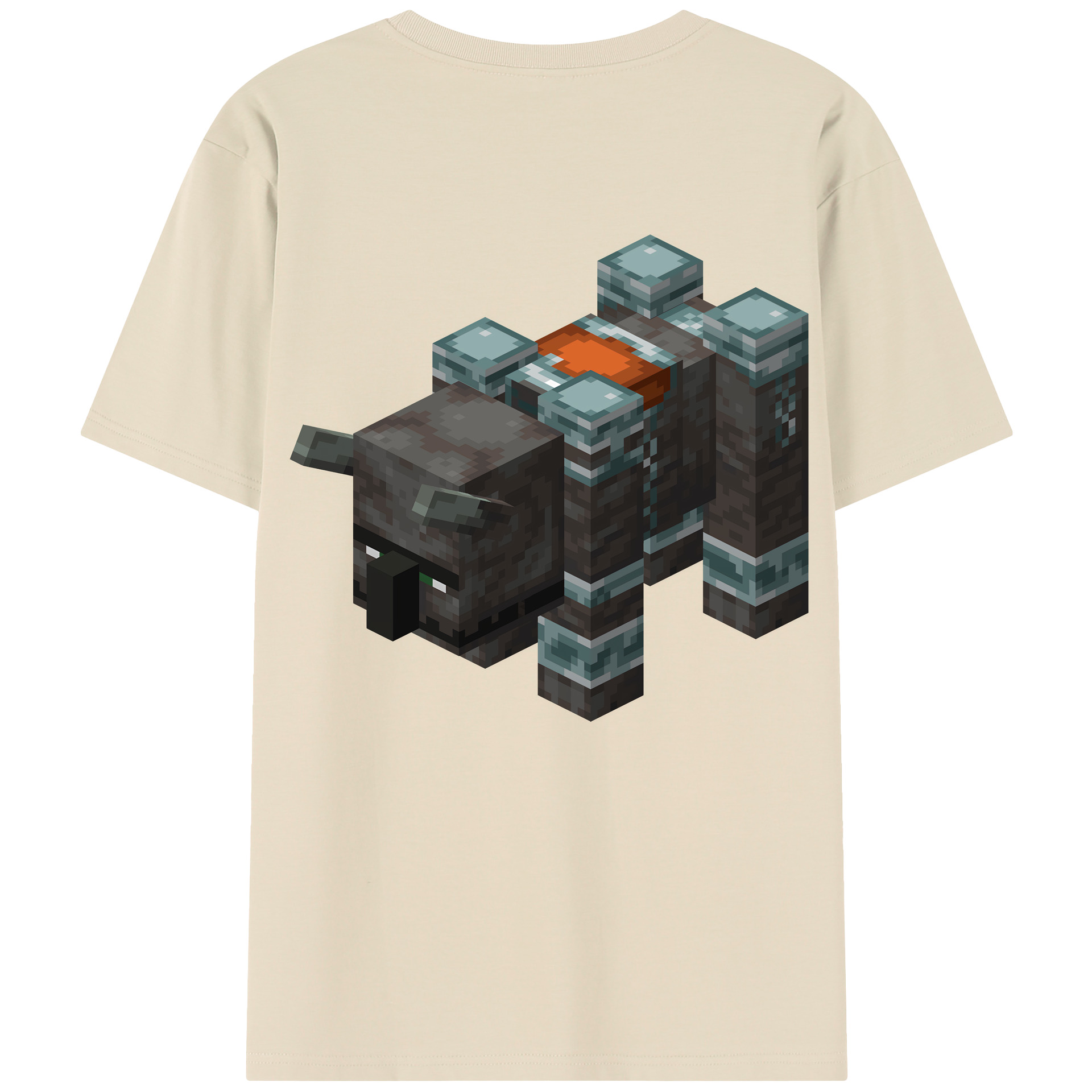 （画像用） マインクラフト ブロックの世界 Minecraft MC Block world 綿100％半袖Tシャツ（背面プリント）