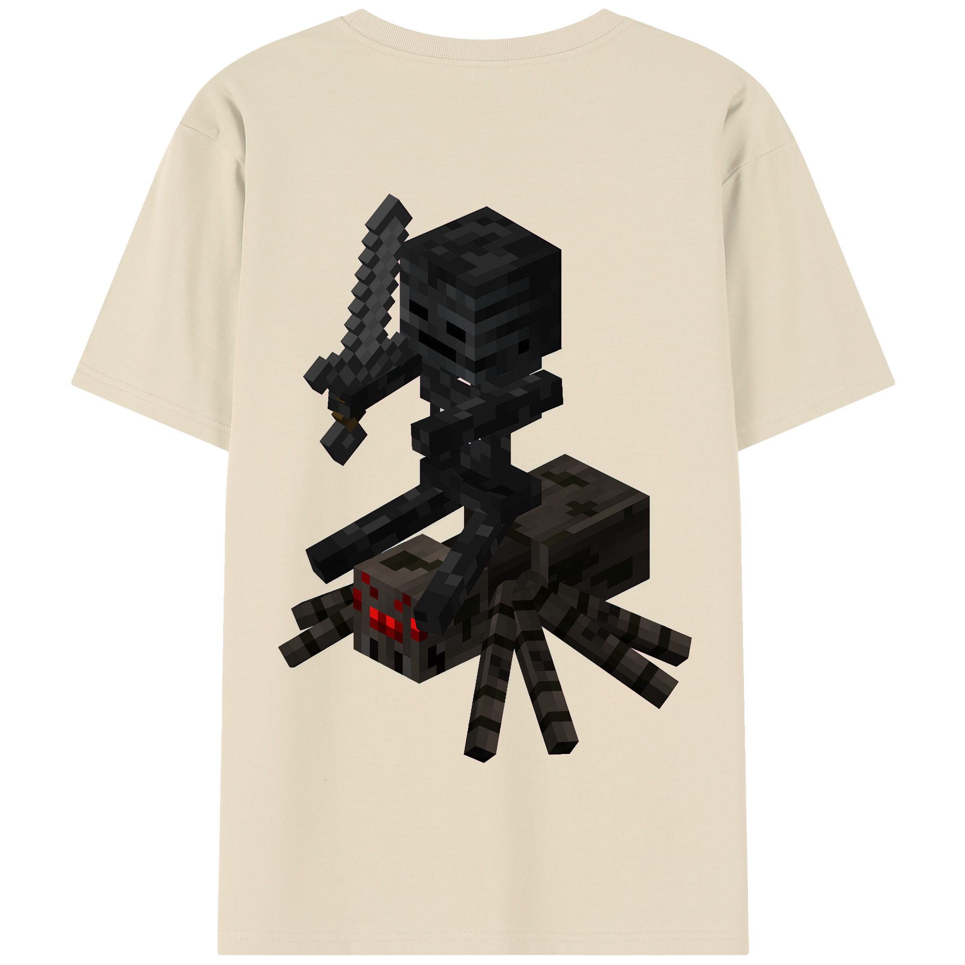 （画像用） マインクラフト ブロックの世界 Minecraft MC Block world 綿100％半袖Tシャツ（背面プリント）