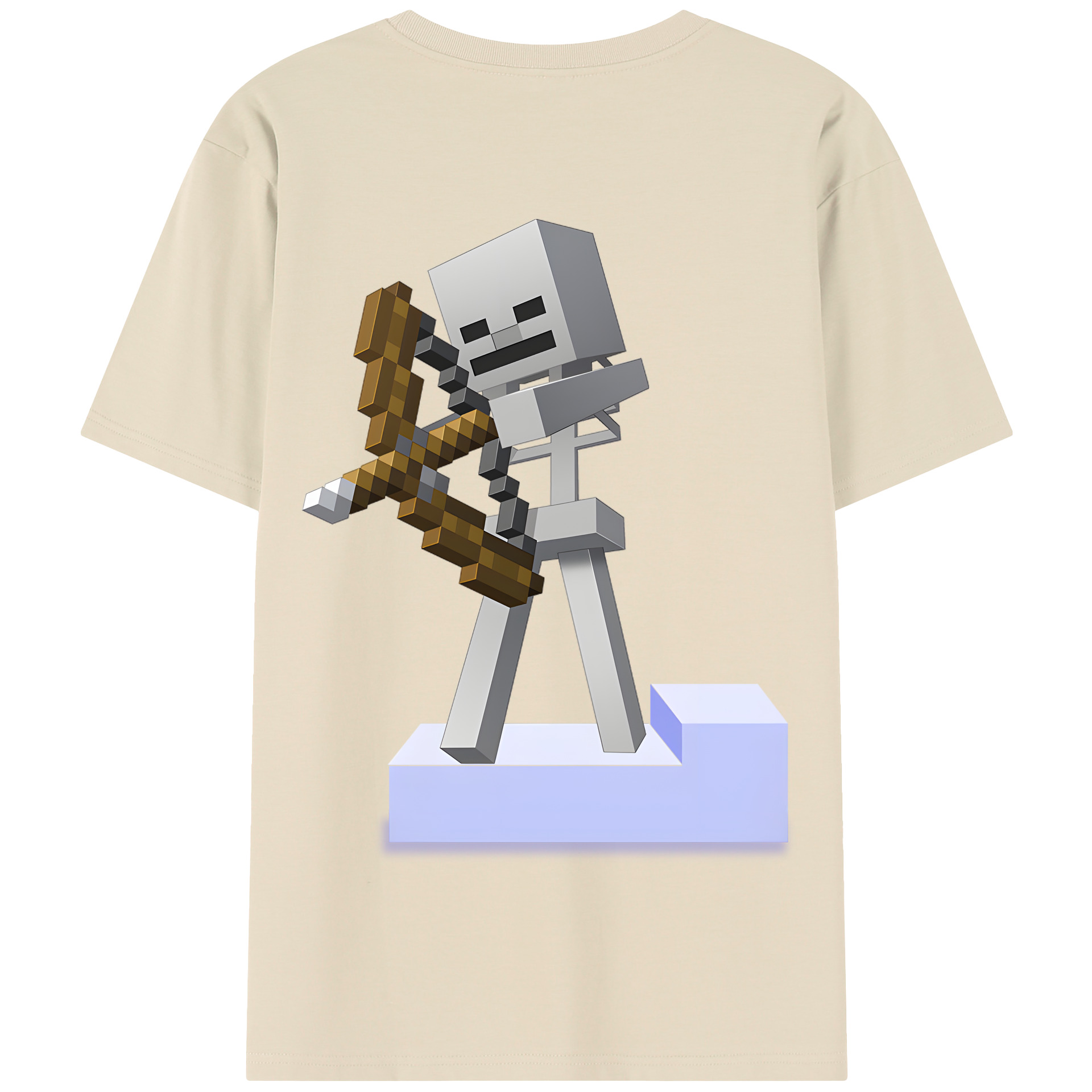 （画像用） マインクラフト ブロックの世界 Minecraft MC Block world 綿100％半袖Tシャツ（背面プリント）