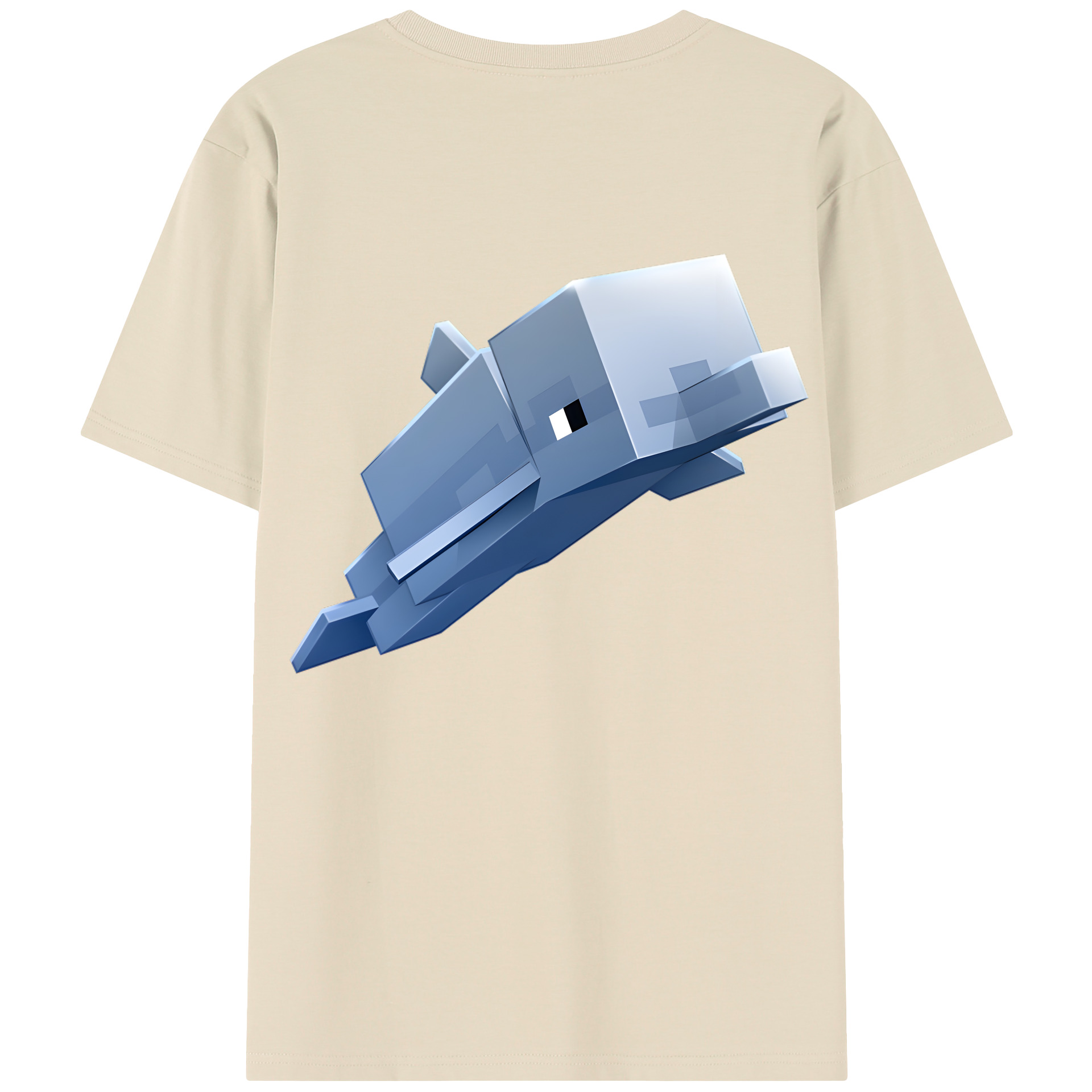 （画像用） マインクラフト ブロックの世界 Minecraft MC Block world 綿100％半袖Tシャツ（背面プリント）