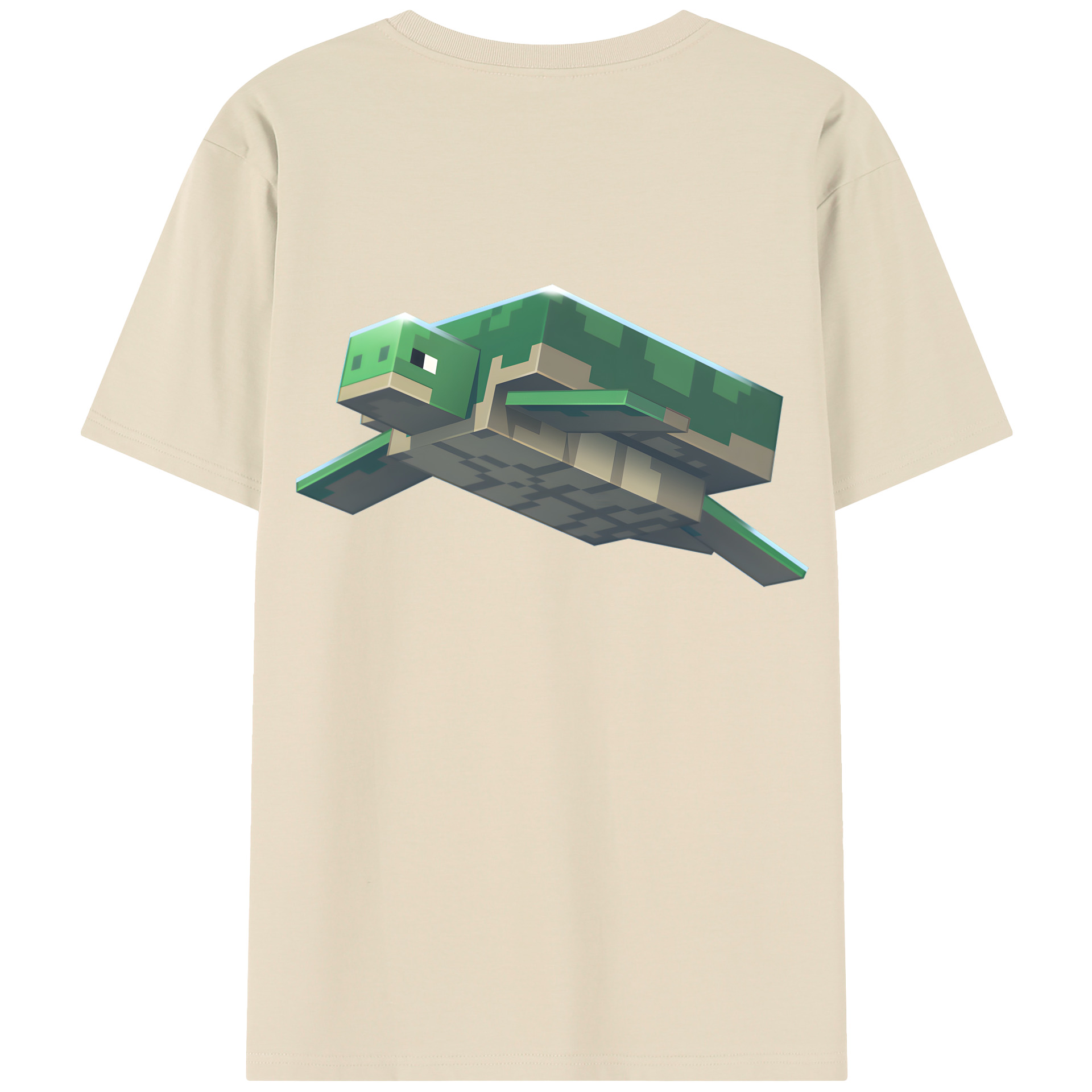 （画像用） マインクラフト ブロックの世界 Minecraft MC Block world 綿100％半袖Tシャツ（背面プリント）