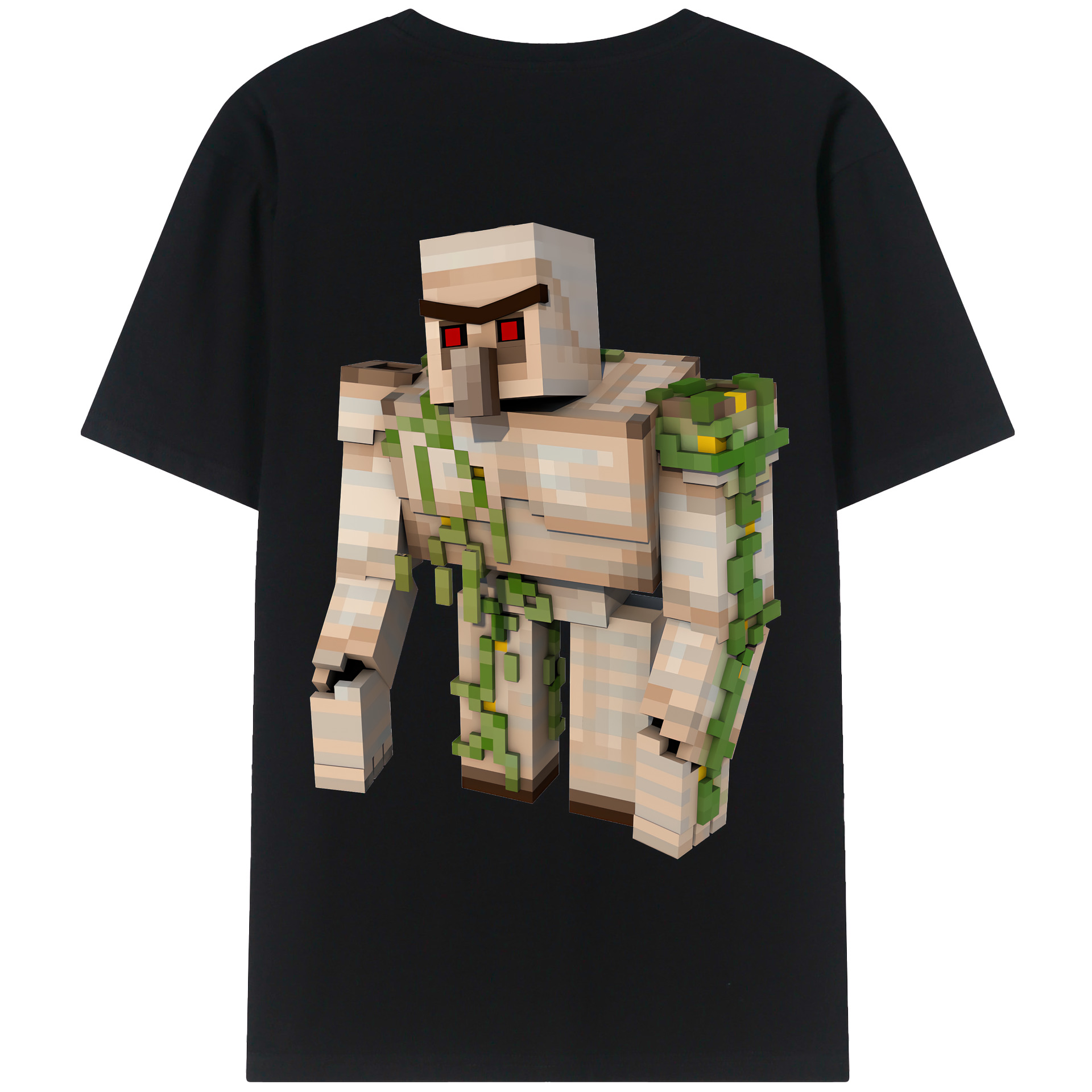（画像用） マインクラフト ブロックの世界 Minecraft MC Block world 綿100％半袖Tシャツ（背面プリント）