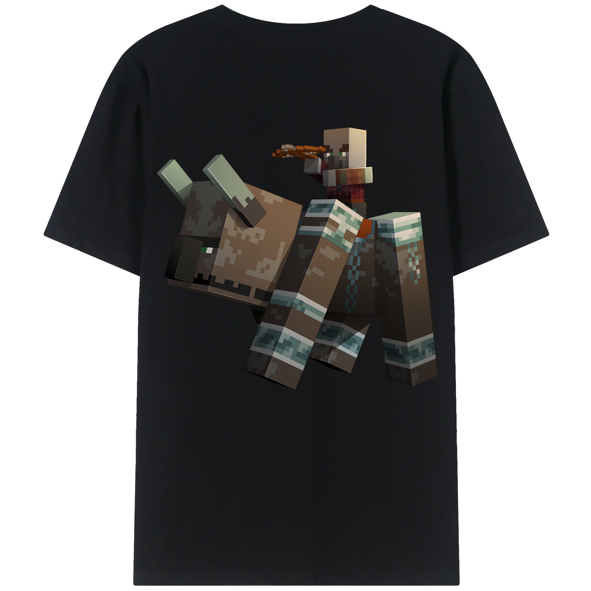（画像用） マインクラフト ブロックの世界 Minecraft MC Block world 綿100％半袖Tシャツ（背面プリント）