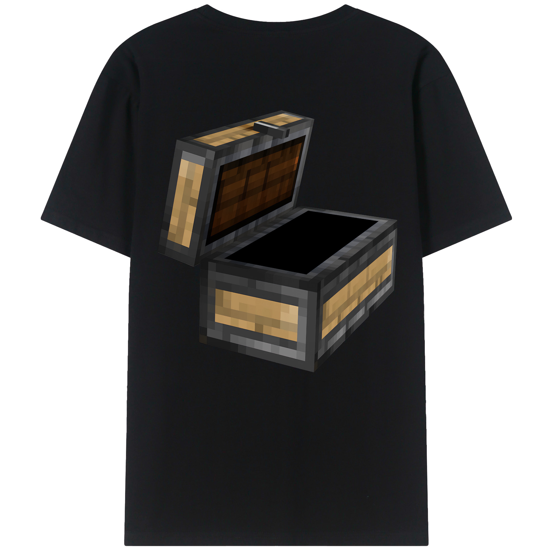 （画像用） マインクラフト ブロックの世界 Minecraft MC Block world 綿100％半袖Tシャツ（背面プリント）