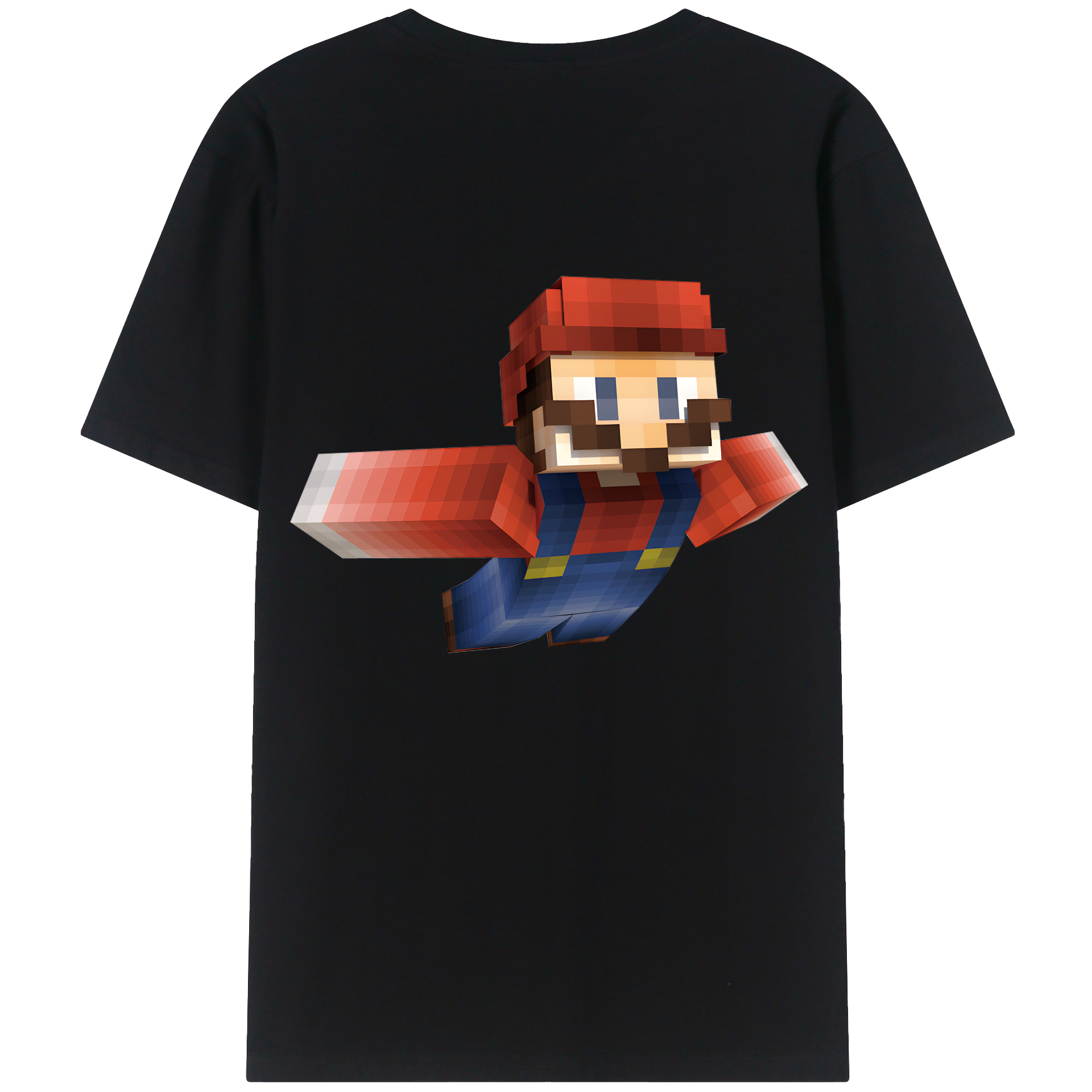 （画像用） マインクラフト ブロックの世界 Minecraft MC Block world 綿100％半袖Tシャツ（背面プリント）