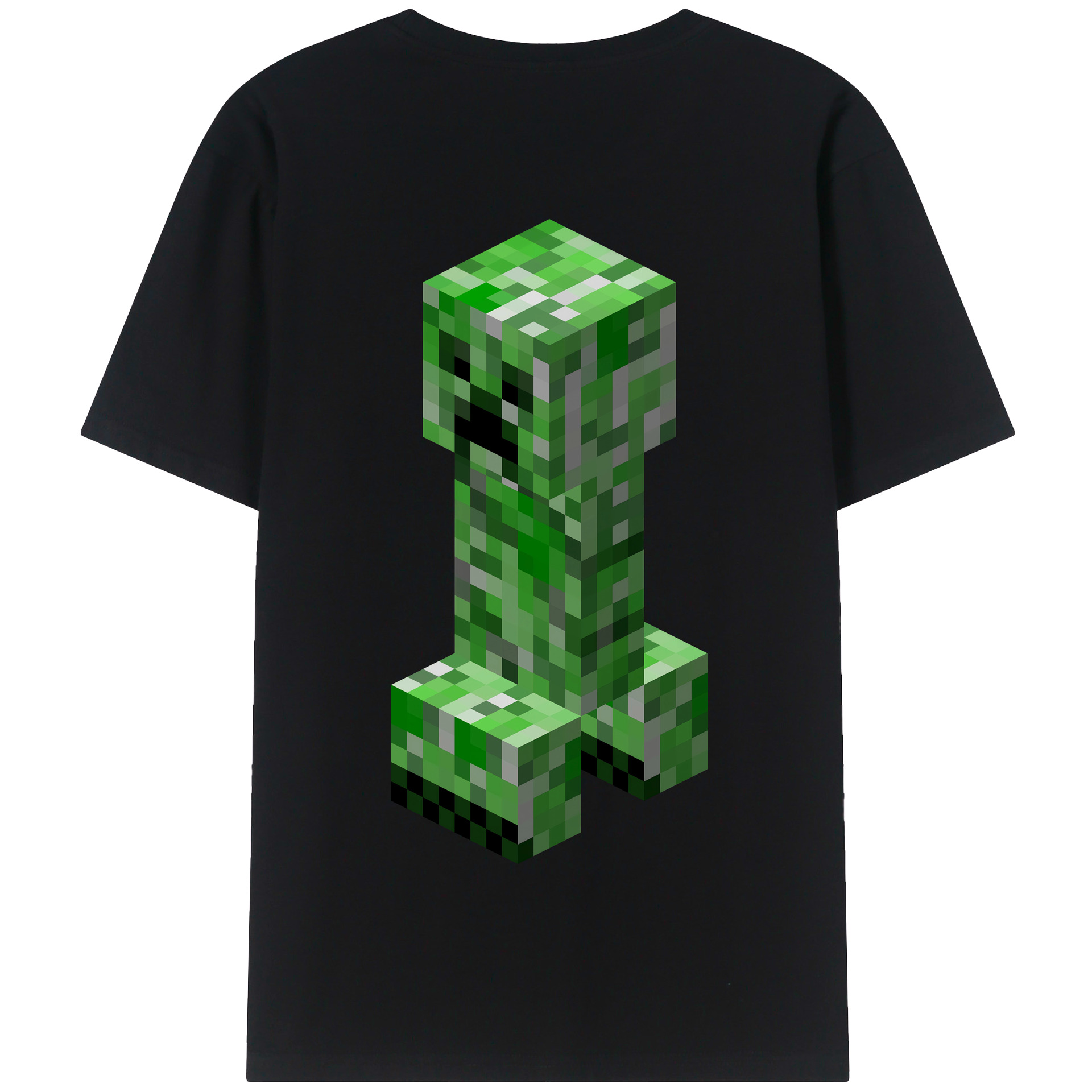 （画像用） マインクラフト ブロックの世界 Minecraft MC Block world 綿100％半袖Tシャツ（背面プリント）