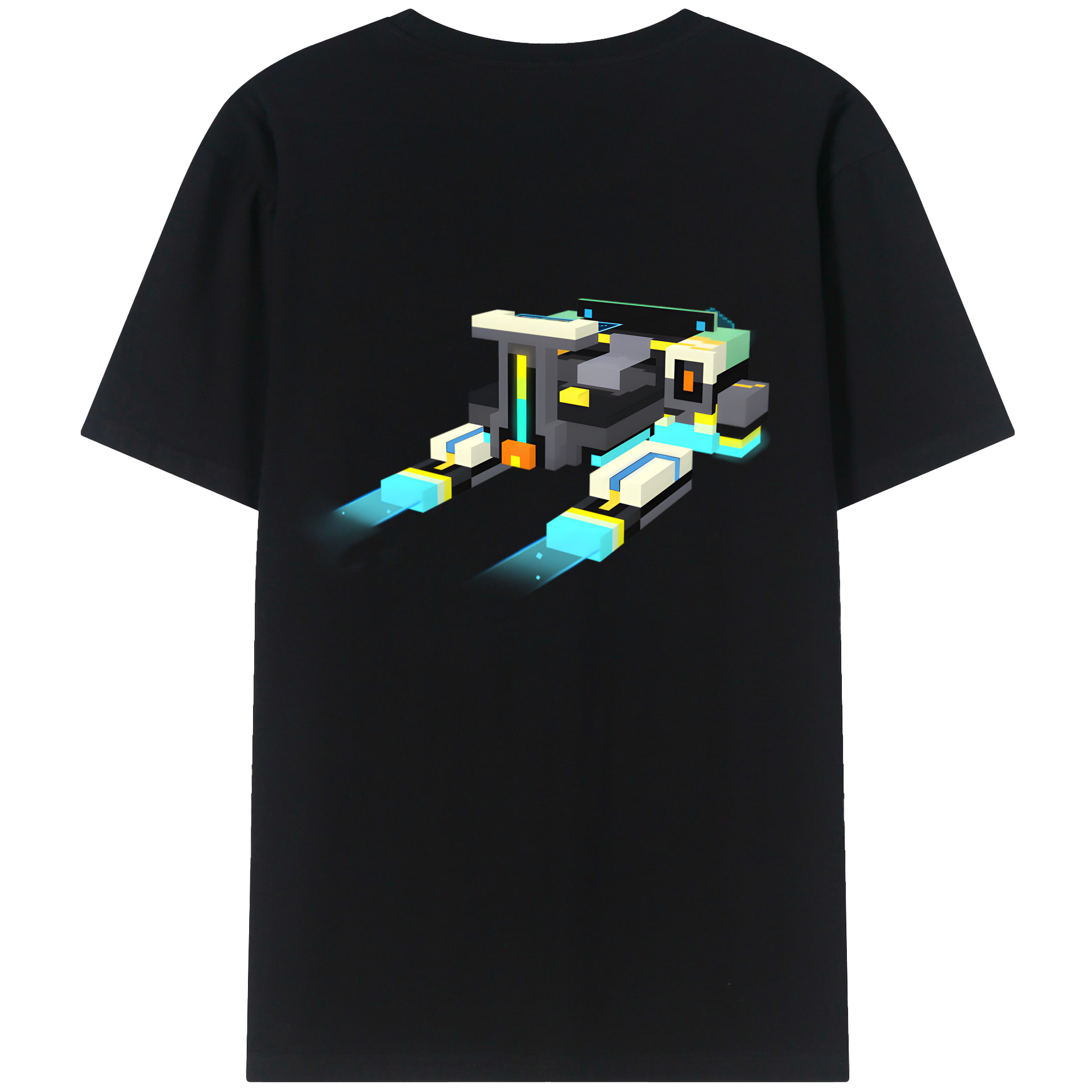 （画像用） マインクラフト ブロックの世界 Minecraft MC Block world 綿100％半袖Tシャツ（背面プリント）