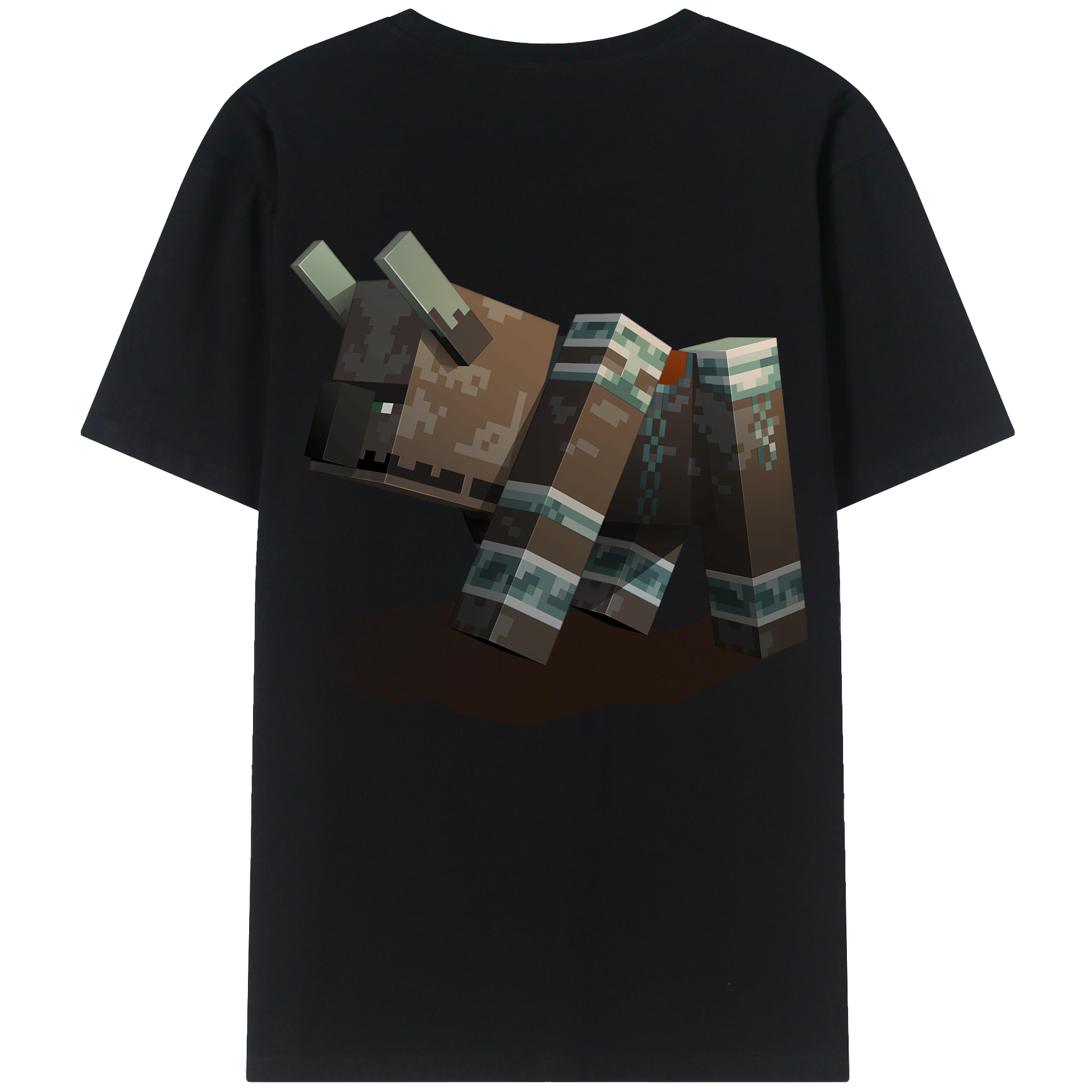 （画像用） マインクラフト ブロックの世界 Minecraft MC Block world 綿100％半袖Tシャツ（背面プリント）