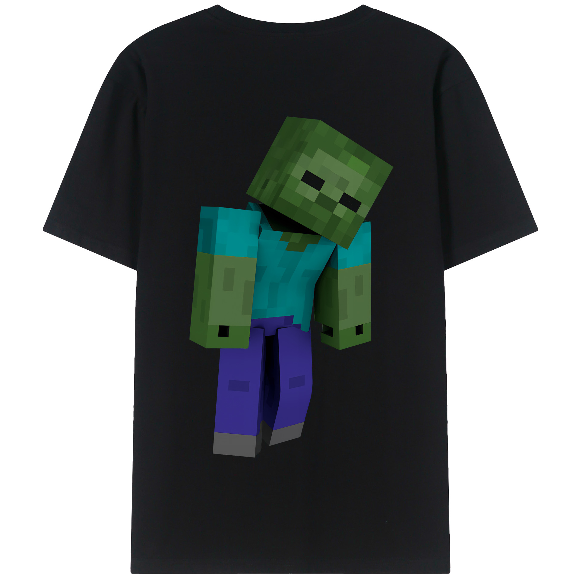 （画像用） マインクラフト ブロックの世界 Minecraft MC Block world 綿100％半袖Tシャツ（背面プリント）