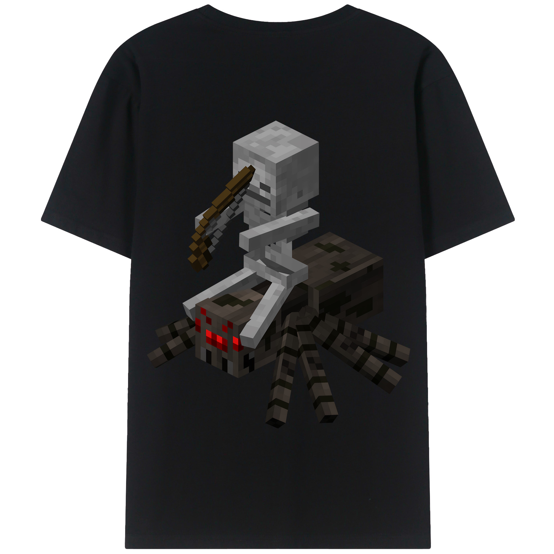 （画像用） マインクラフト ブロックの世界 Minecraft MC Block world 綿100％半袖Tシャツ（背面プリント）
