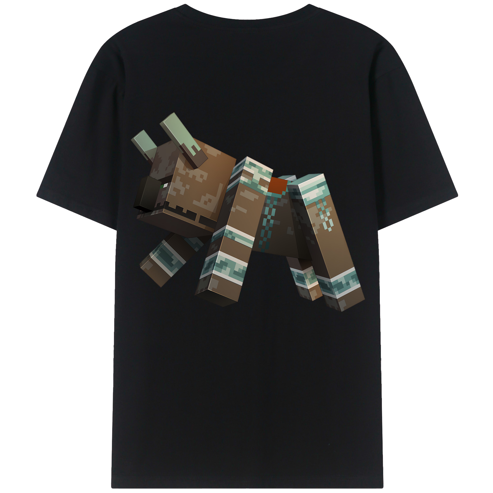 （画像用） マインクラフト ブロックの世界 Minecraft MC Block world 綿100％半袖Tシャツ（背面プリント）