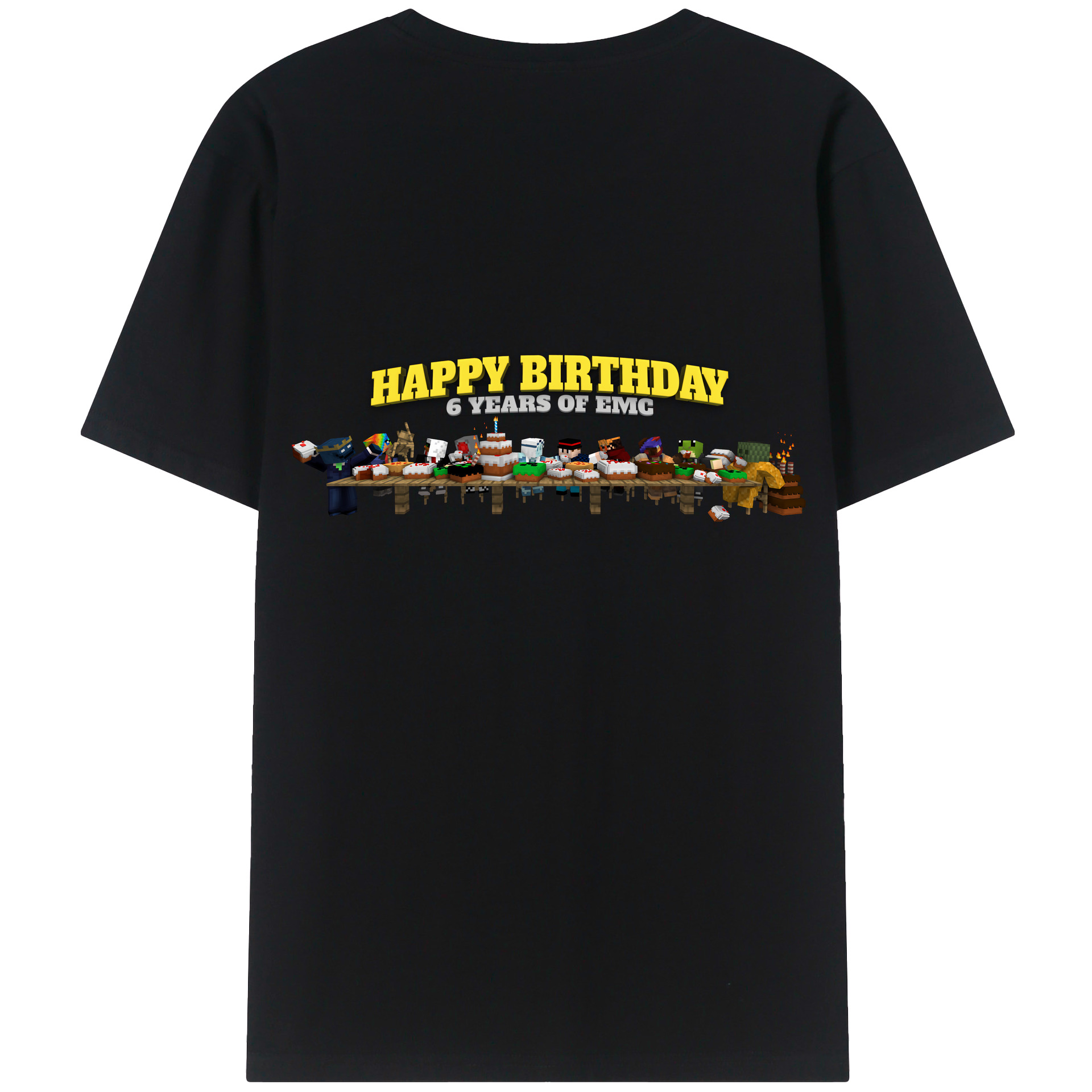 （画像用） マインクラフト ブロックの世界 Minecraft MC Block world 綿100％半袖Tシャツ（背面プリント）